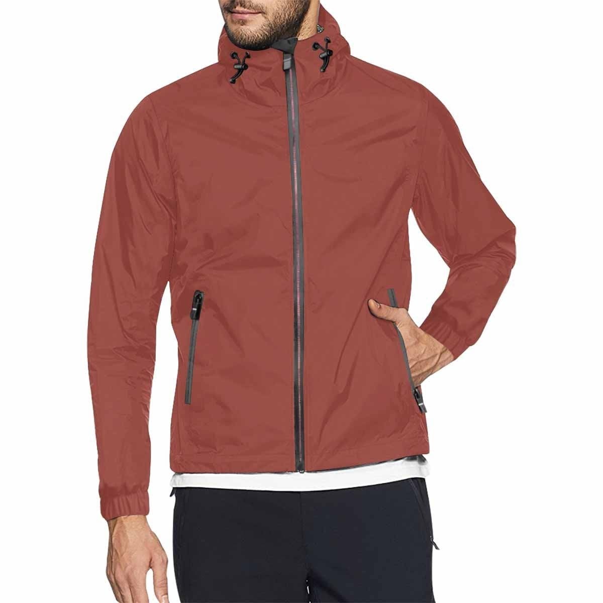 Cognac Red Hooded Windbreaker Jacket - Men / Women