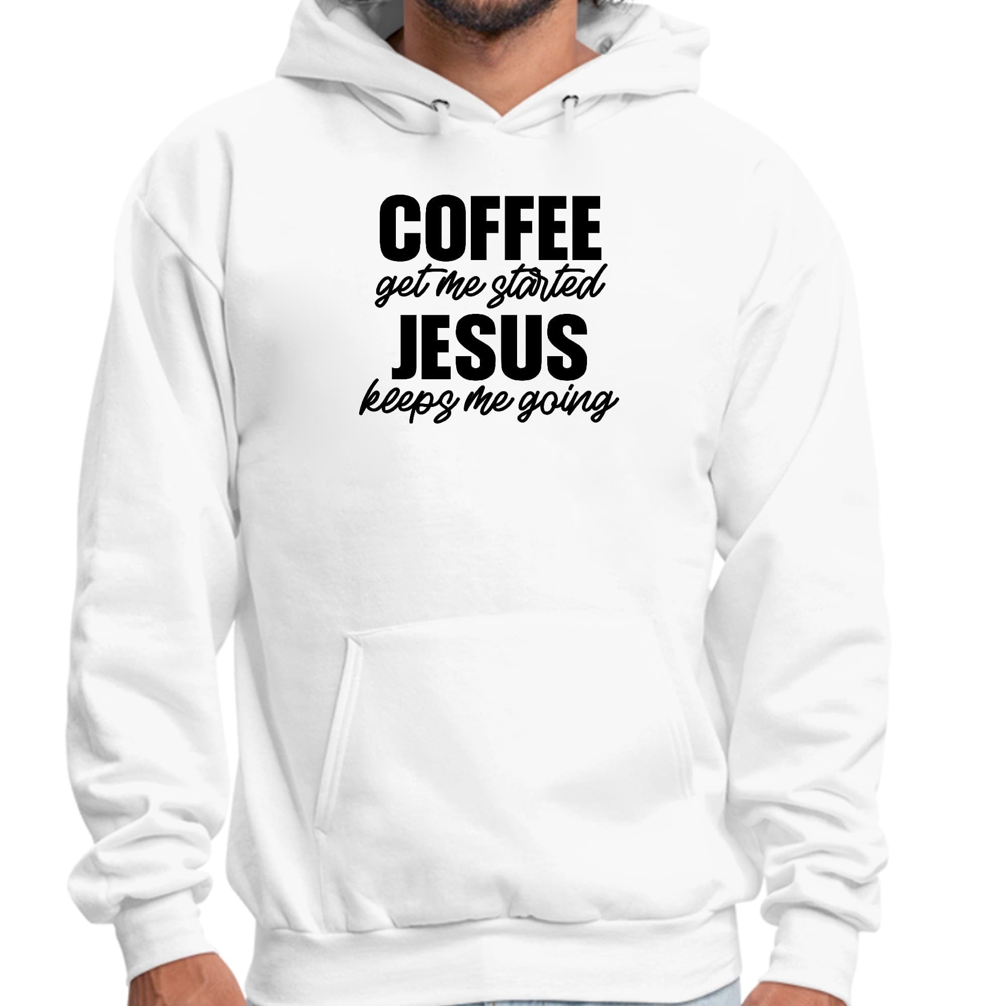 Coffee Get Me Started, Jesus Keeps Me Going Graphic Hoodie