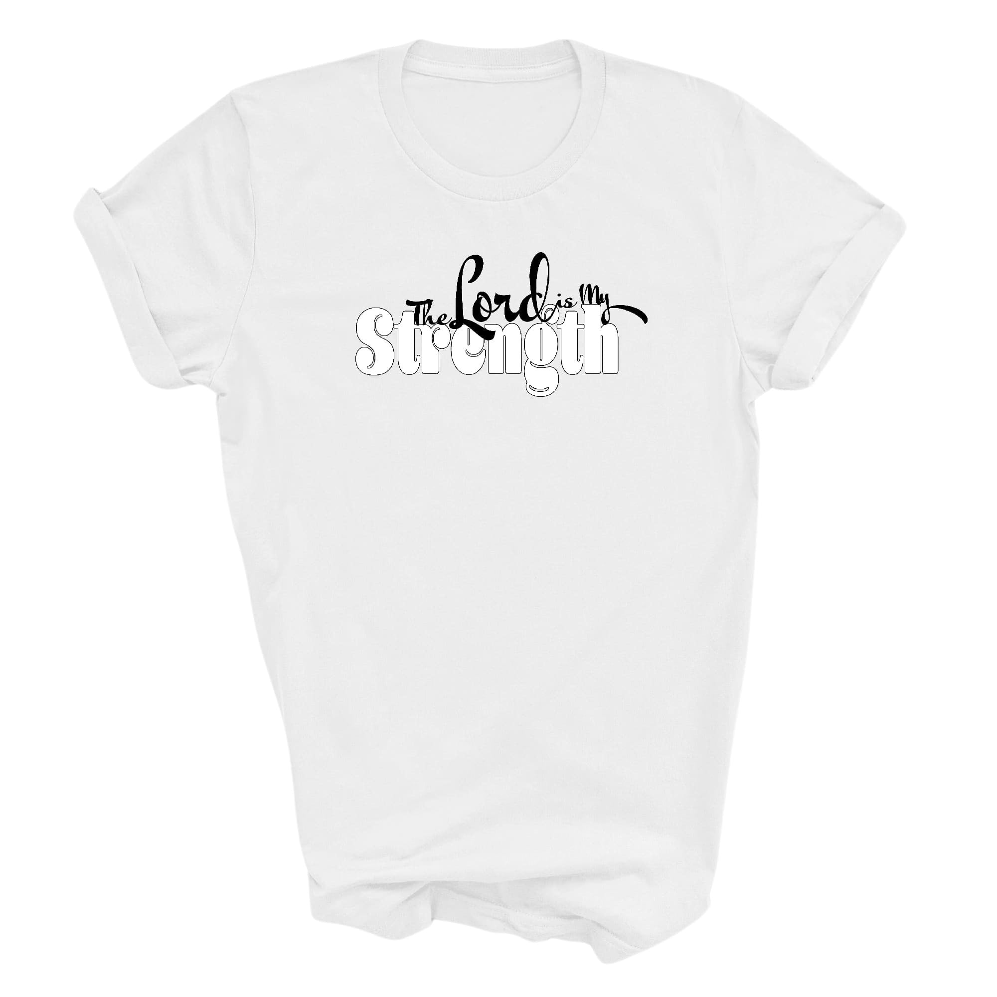 Graphic Tee T-shirt The Lord Is My Strength Black And White