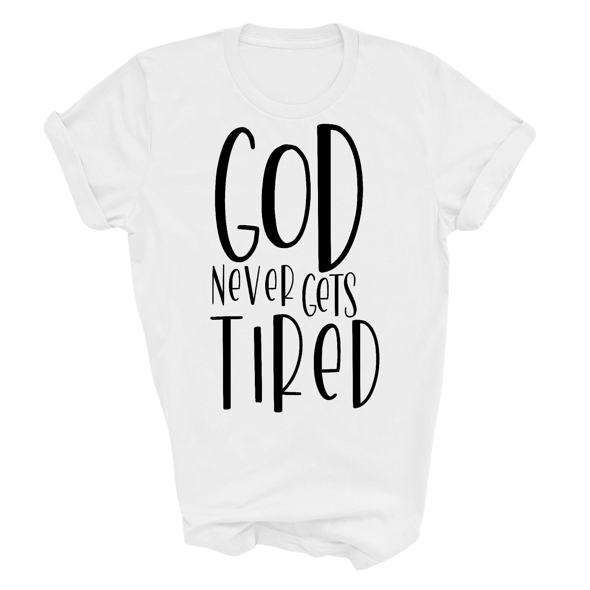 Graphic Tee T-shirt Say It Soul - God Never Gets Tired - Black