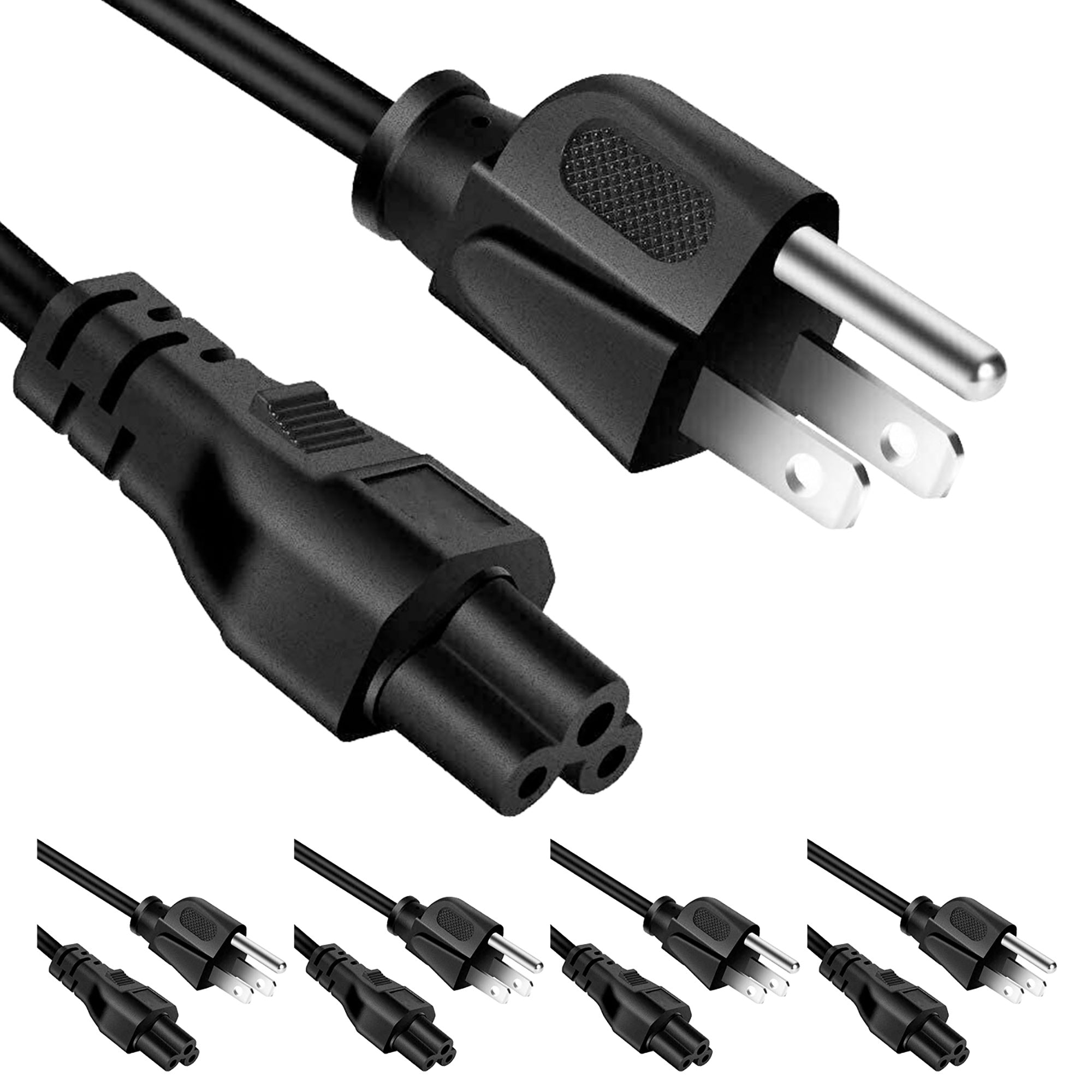 5 Core 6ft 3 Prong Non-Polarized AC Wall Power Cable Cord for HP Dell Samsung Sony Asus Acer Toshiba Laptop Charger LED LCD Monitor Replacement Power Cord PL 1001