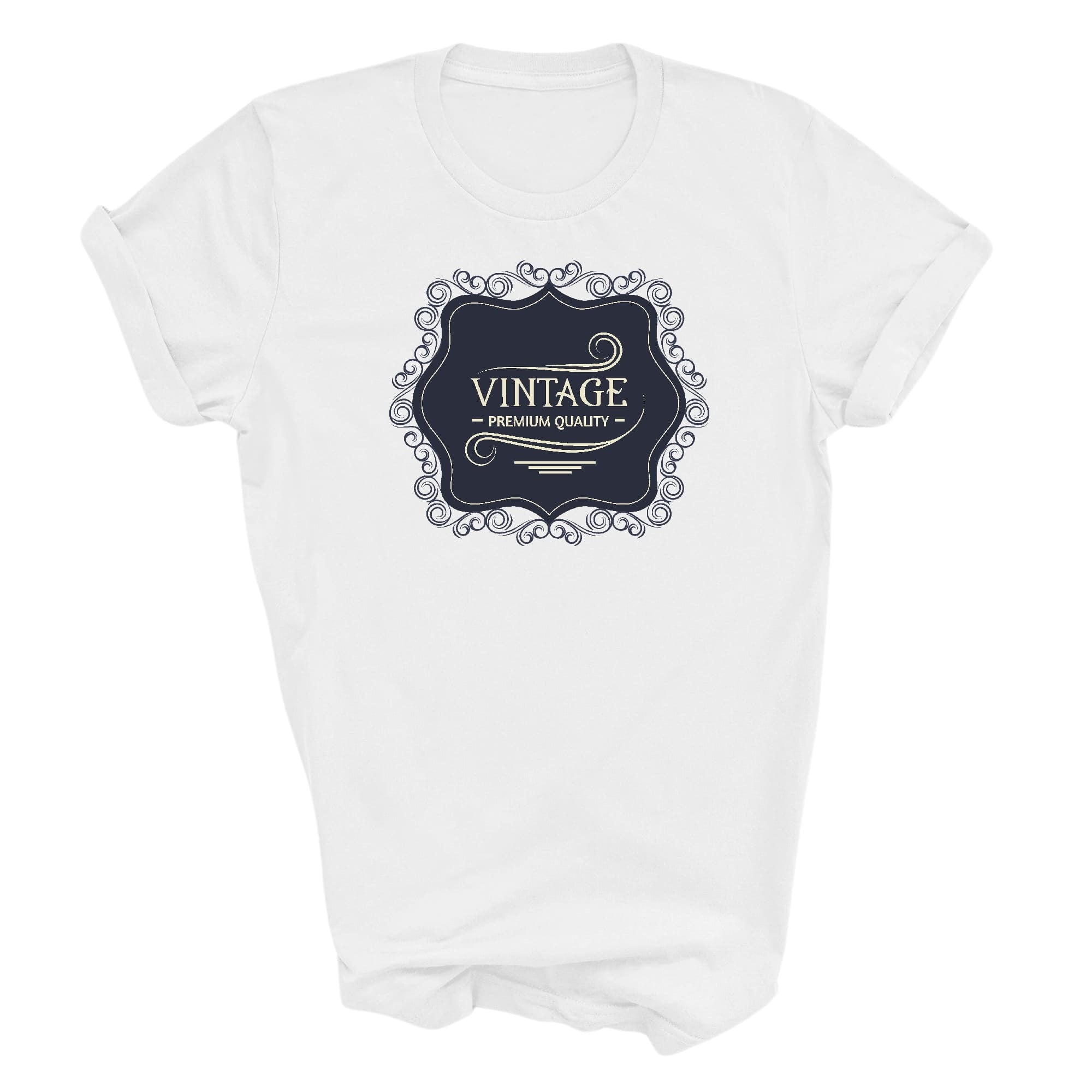Graphic Tee T-shirt Vintage Premium Quality Black Beige Illustration