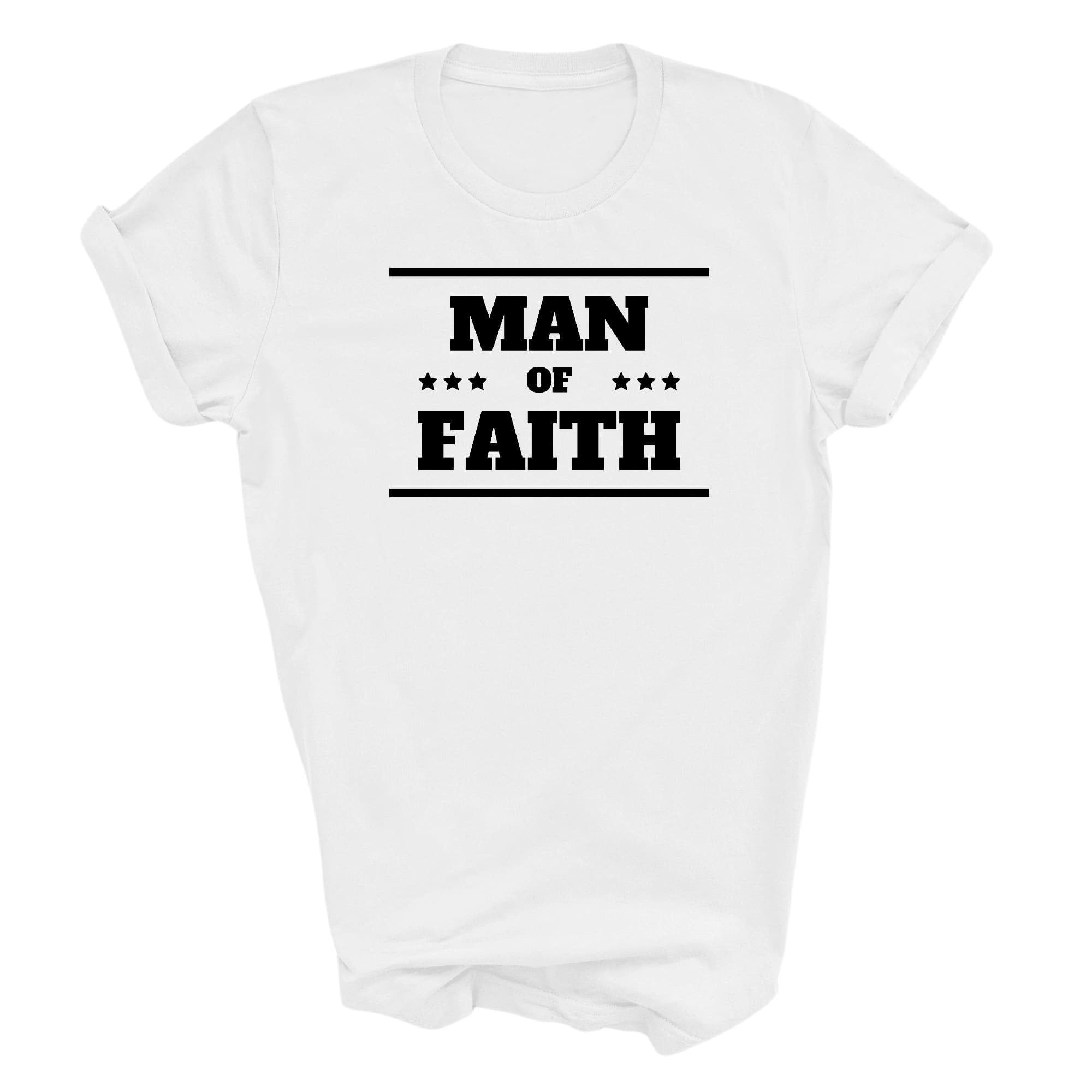 Graphic Tee T-shirt Man Of Faith Black Illustration