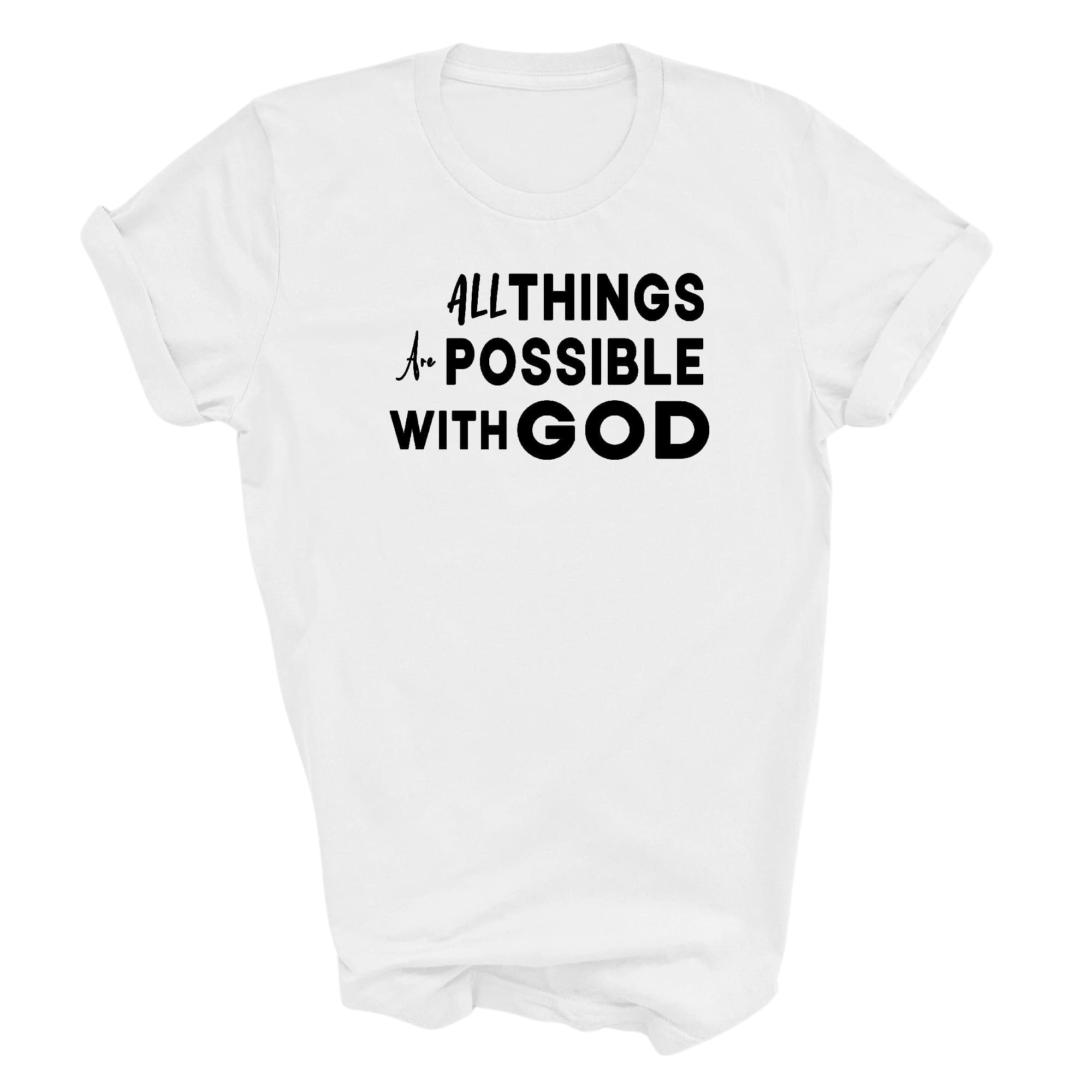 Graphic Tee T-shirt All Things Are Possible With God Black