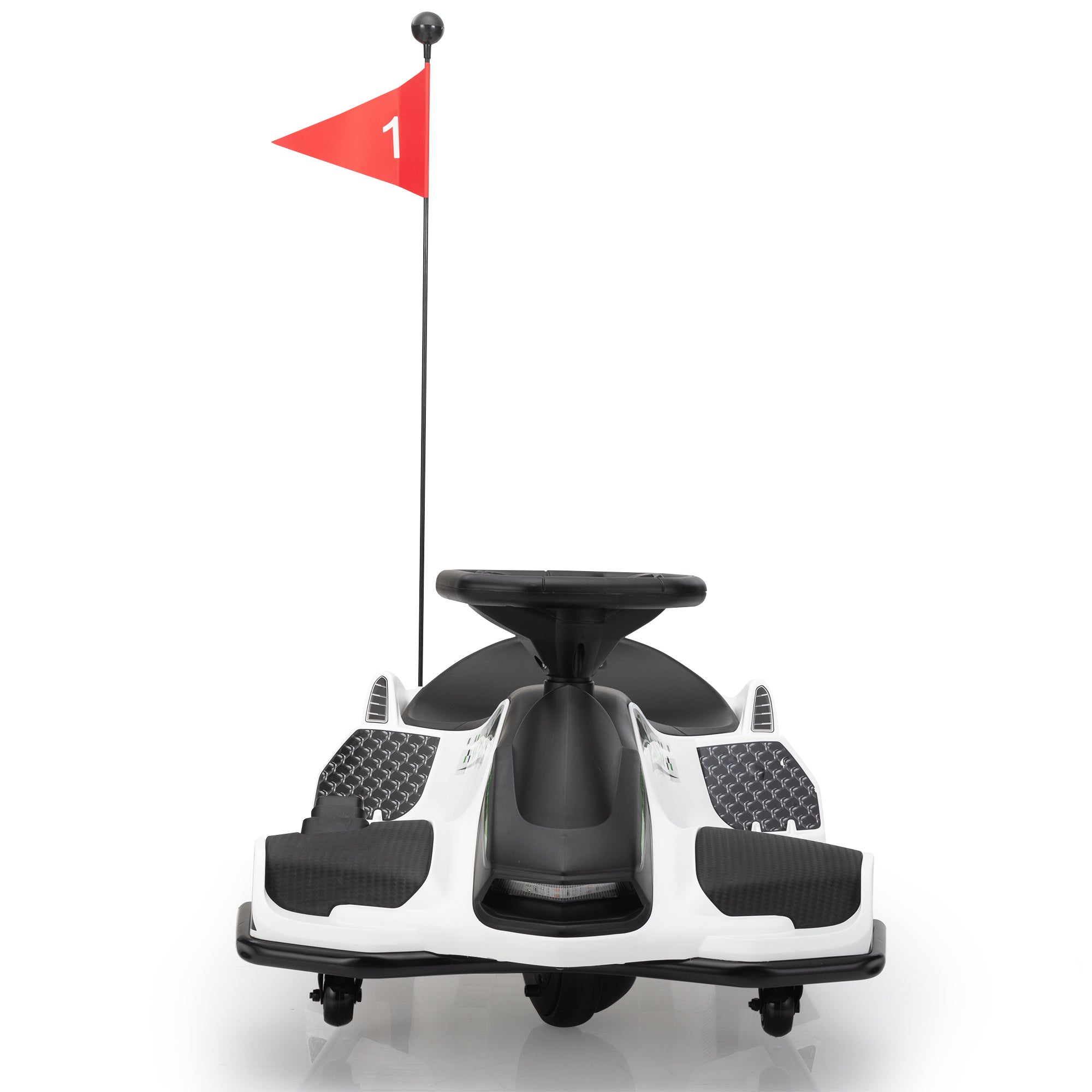 12V Kids Ride-On Drifting Car, Electric Go Kart w/ MP3, USB, LED Lights, High-Low Speed, Power Display, Protector, Battery Powered Racing Vehicle Toy