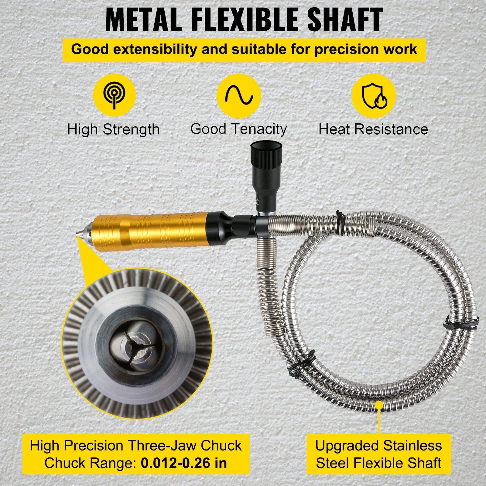 VEVOR Flex Shaft Grinder 780W Rotary Tool 500-23000RPM Rotary Carver with 1/4" 3-Jaw Chuck & Stepless Speed Foot Pedal Hanging Grinding Machine 131PCS