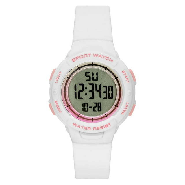 Time and Tru Women's White Digital Sport Wristwatch (FMDOTT086)