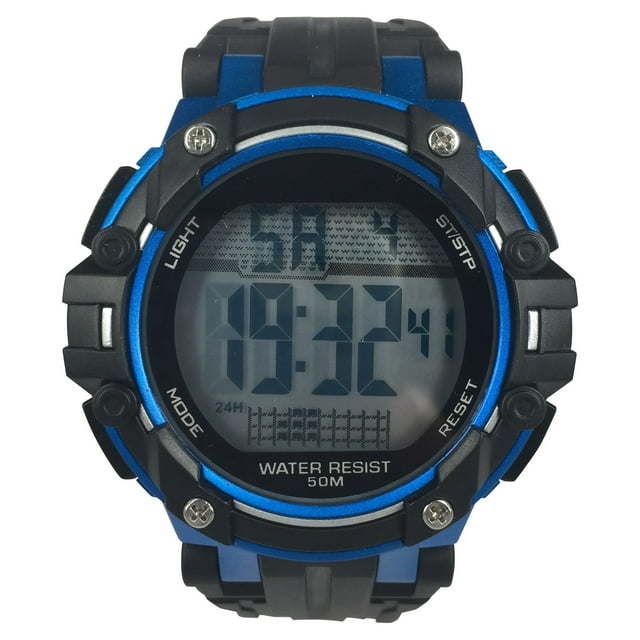 George Men's Digital Sport Wristwatch Plastic Strap