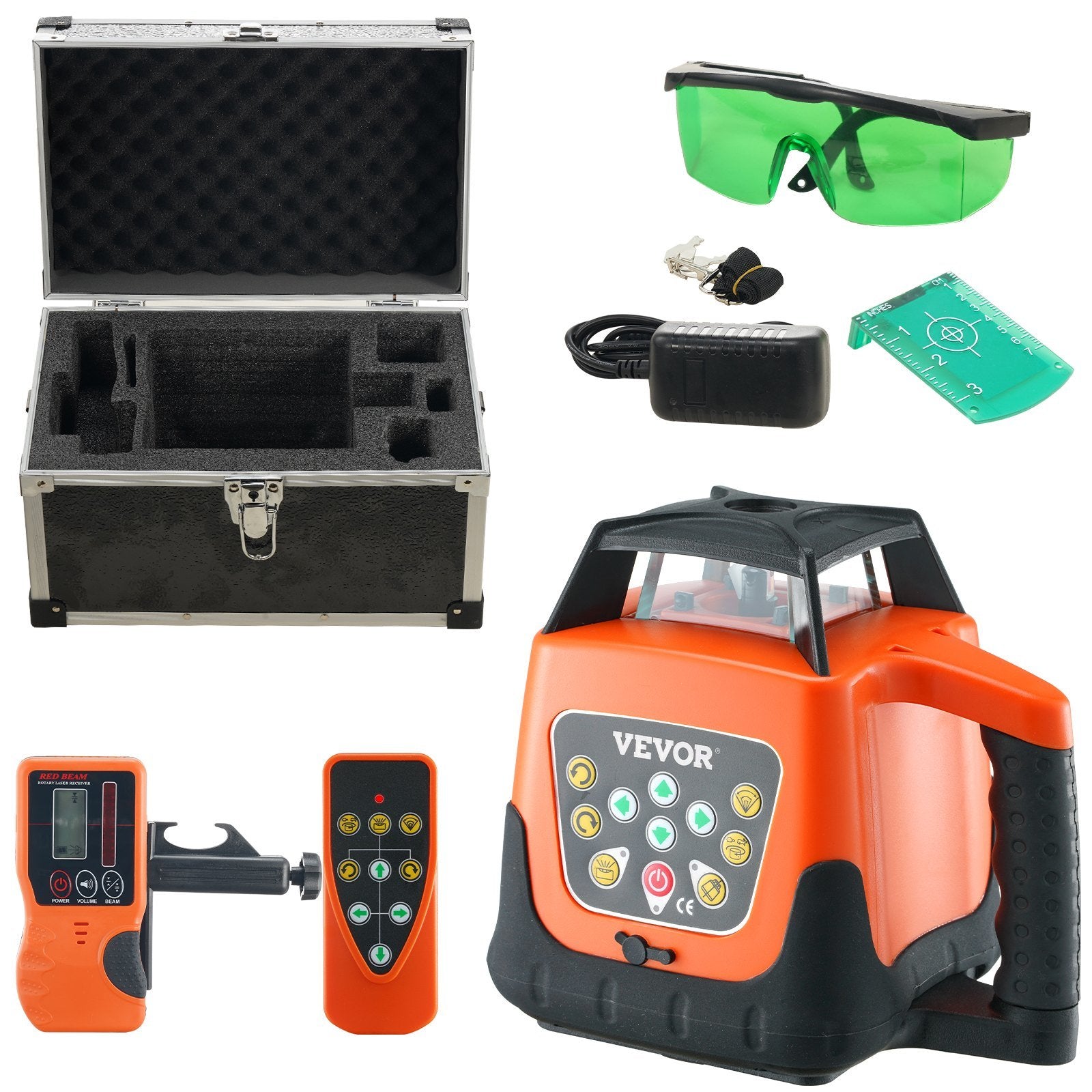 VEVOR Laser Level, 2000ft, 360 Degree Self Leveling Green Cross Line Laser, 5 Rotation Speeds & 4 Scanning Angles Adjustment, IP66 Waterproof Remote C