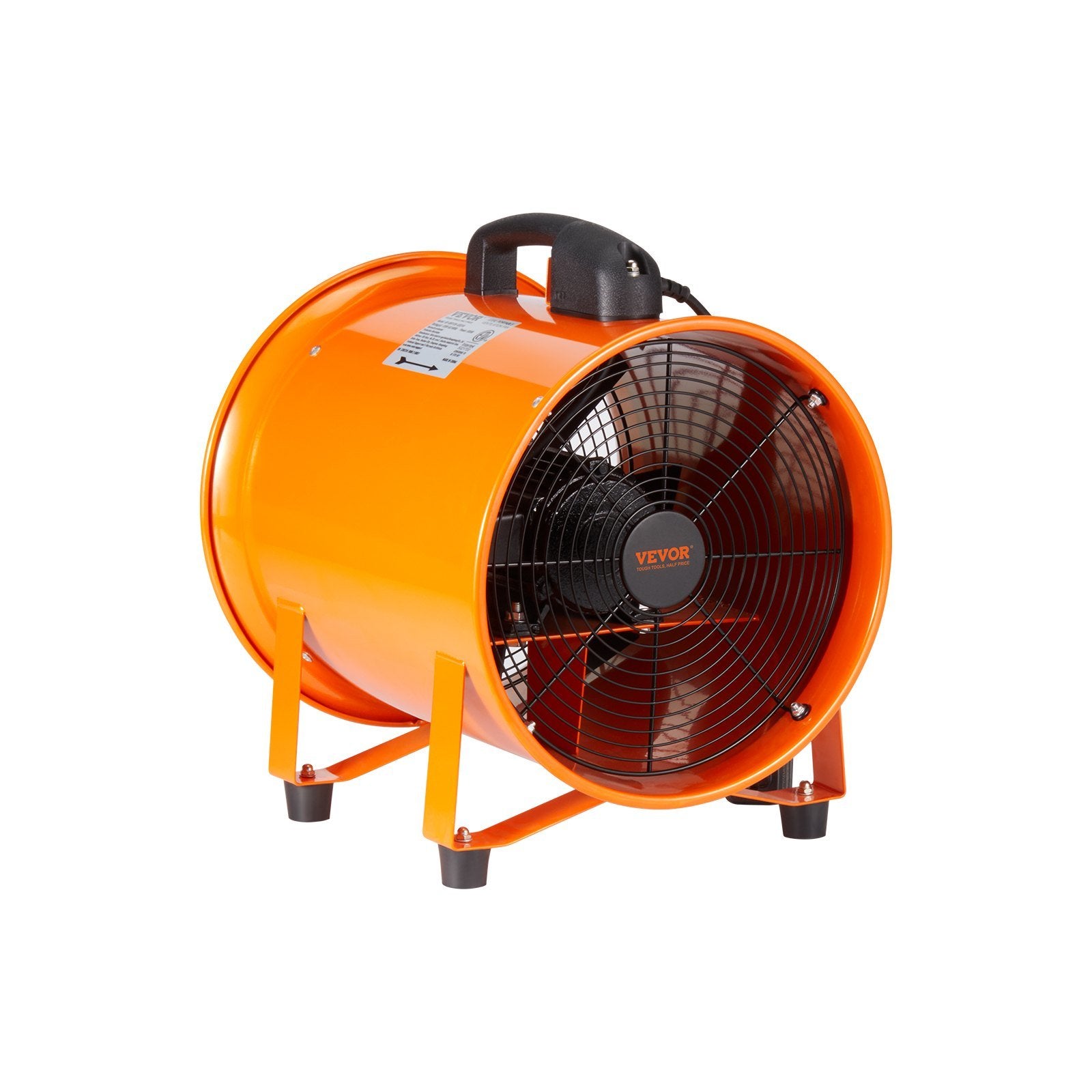 VEVOR Portable Ventilator, 12 inch Heavy Duty Cylinder Fan with 16.4ft Duct Hose, 585W Strong Shop Exhaust Blower 3198CFM, Industrial Utility Blower f