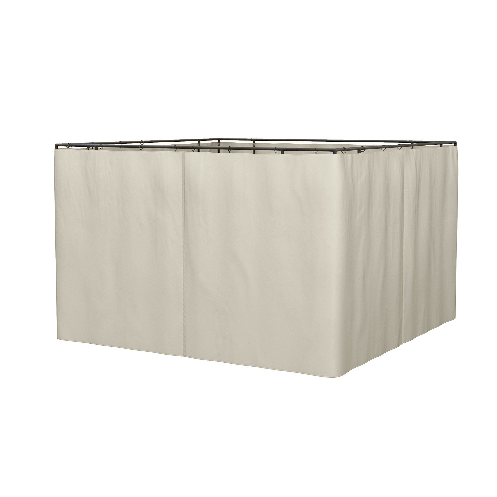 Outsunny 10' x 12' Gazebo Sidewall Set with 4 Panels, Hooks/C-Rings Included for Pergolas & Cabanas, Beige