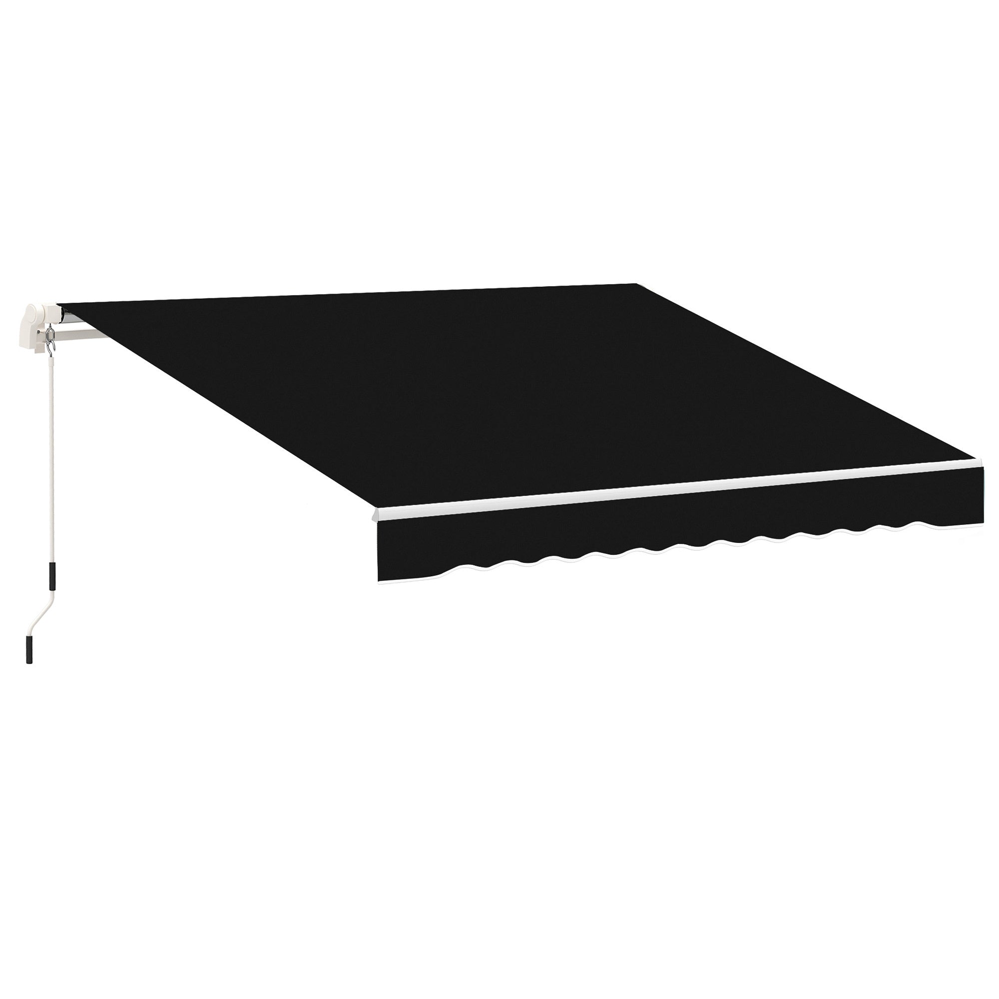 Outsunny 8' x 7' Patio Retractable Awning, Manual Exterior Sun Shade Deck Window Cover, Black