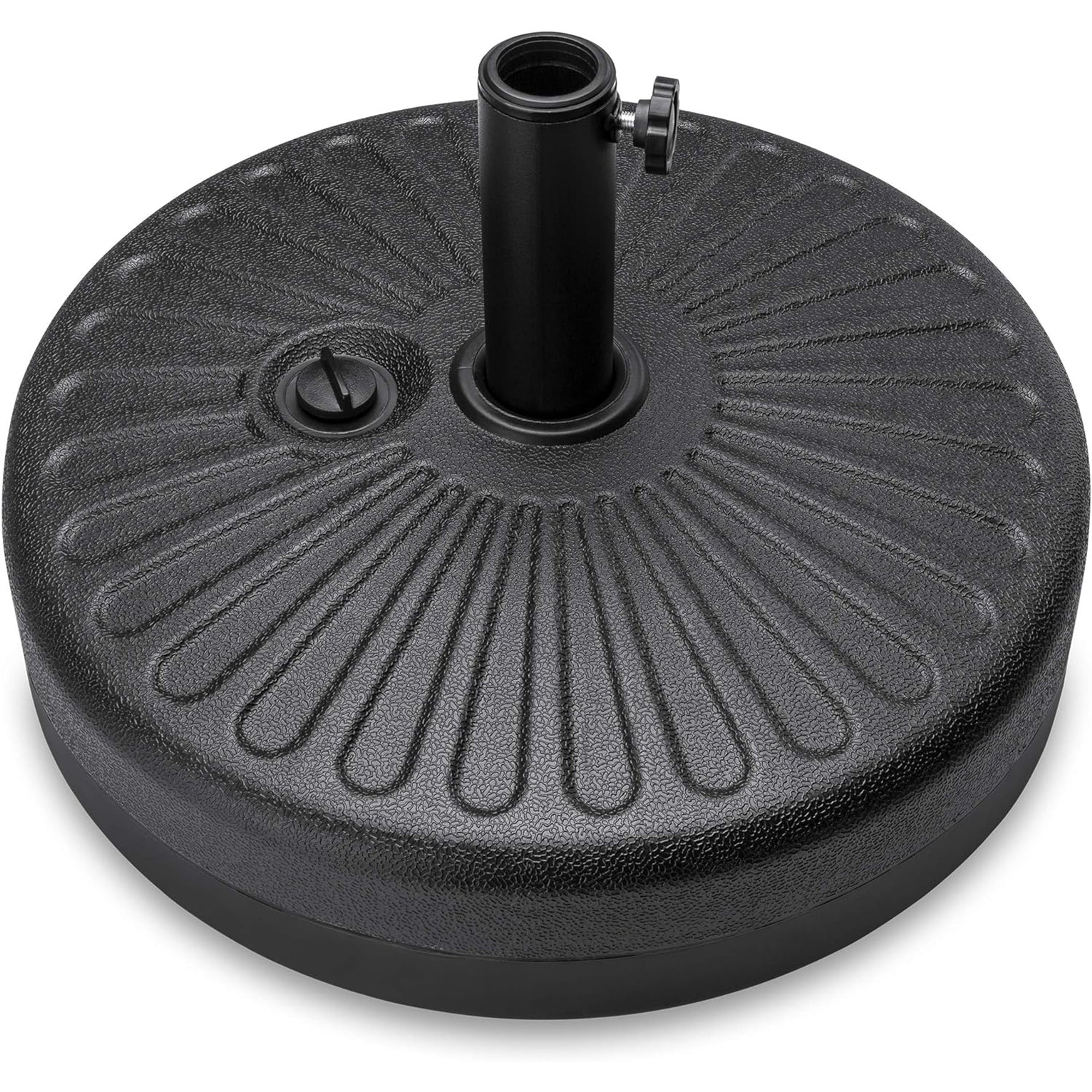 75.3 lbs. Fillable Capacity HDPE Plastic Market Patio Umbrella Base in Black