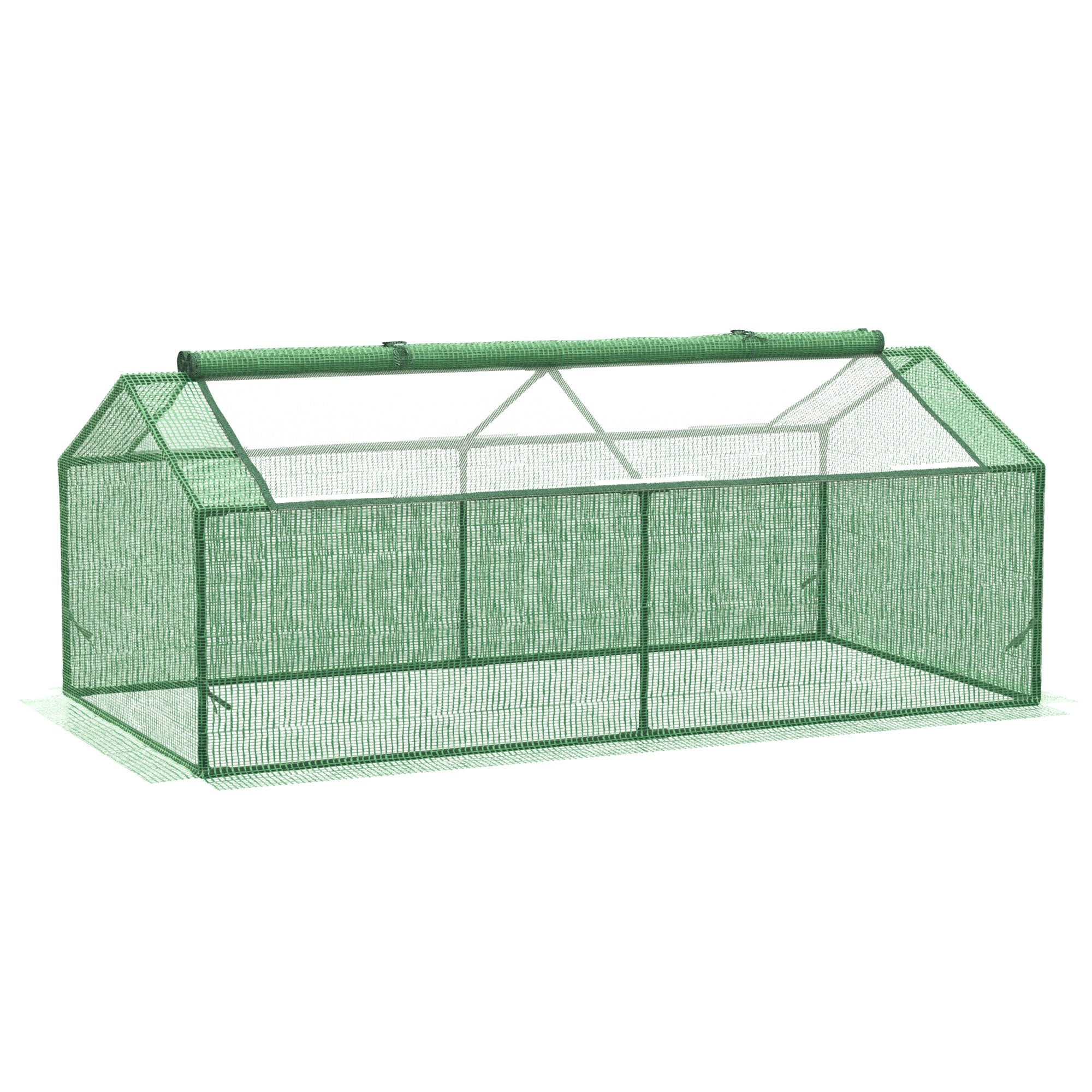 Outsunny 71" x 36" x 28" Mini Greenhouse Portable Hot House for Plants with Large Zipper Windows for Outdoor, Indoor, Garden, Green