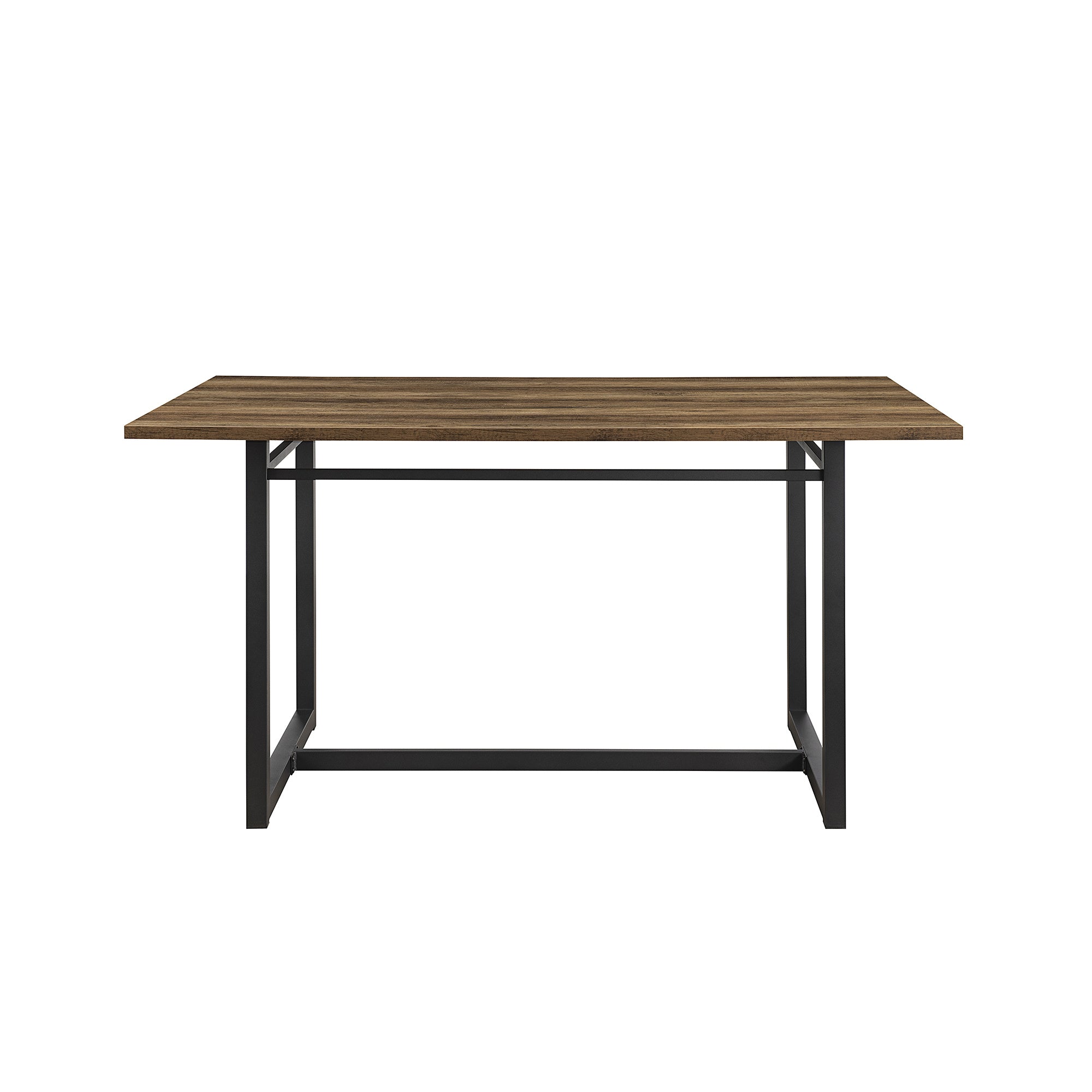 Modern Industrial Metal and Wood 10015-Inch Rectangle Dining Table – Rustic Oak