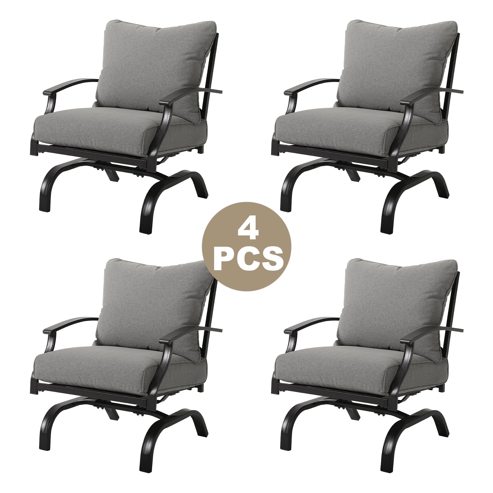 Metal Outdoor Rocking Chair (Set of 4)