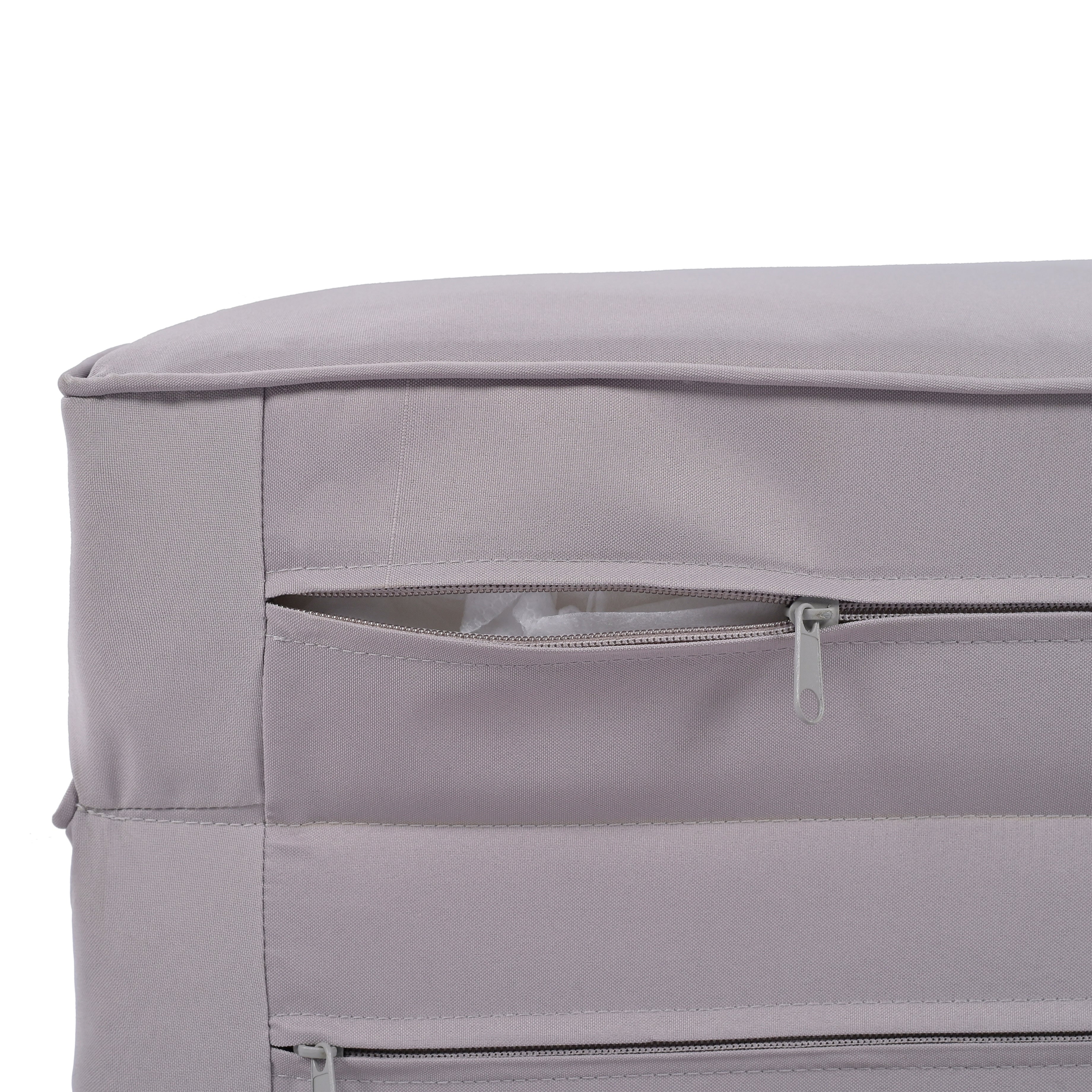 TREXM 2-Piece Outdoor Sunbed and Coffee Table Set, Patio Double Chaise Lounger Loveseat Daybed with Clear Tempered Glass Table for the patio, poolside (Grey Cushion + Dark Grey Rope)