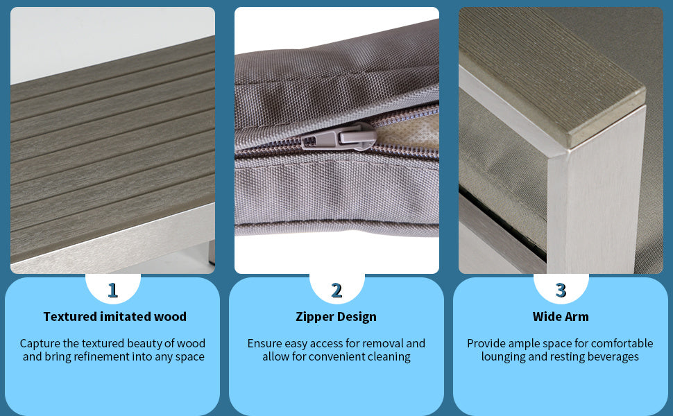 Full aluminum woven rattan double sofa+coffee table