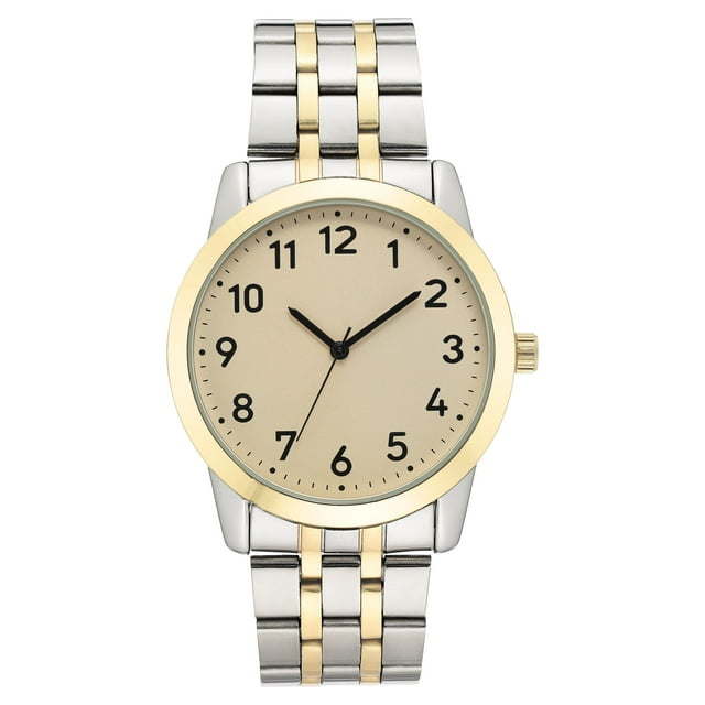 George Men's Casual Watch with Champagne Dial and Two Tone Metal Bracelet
