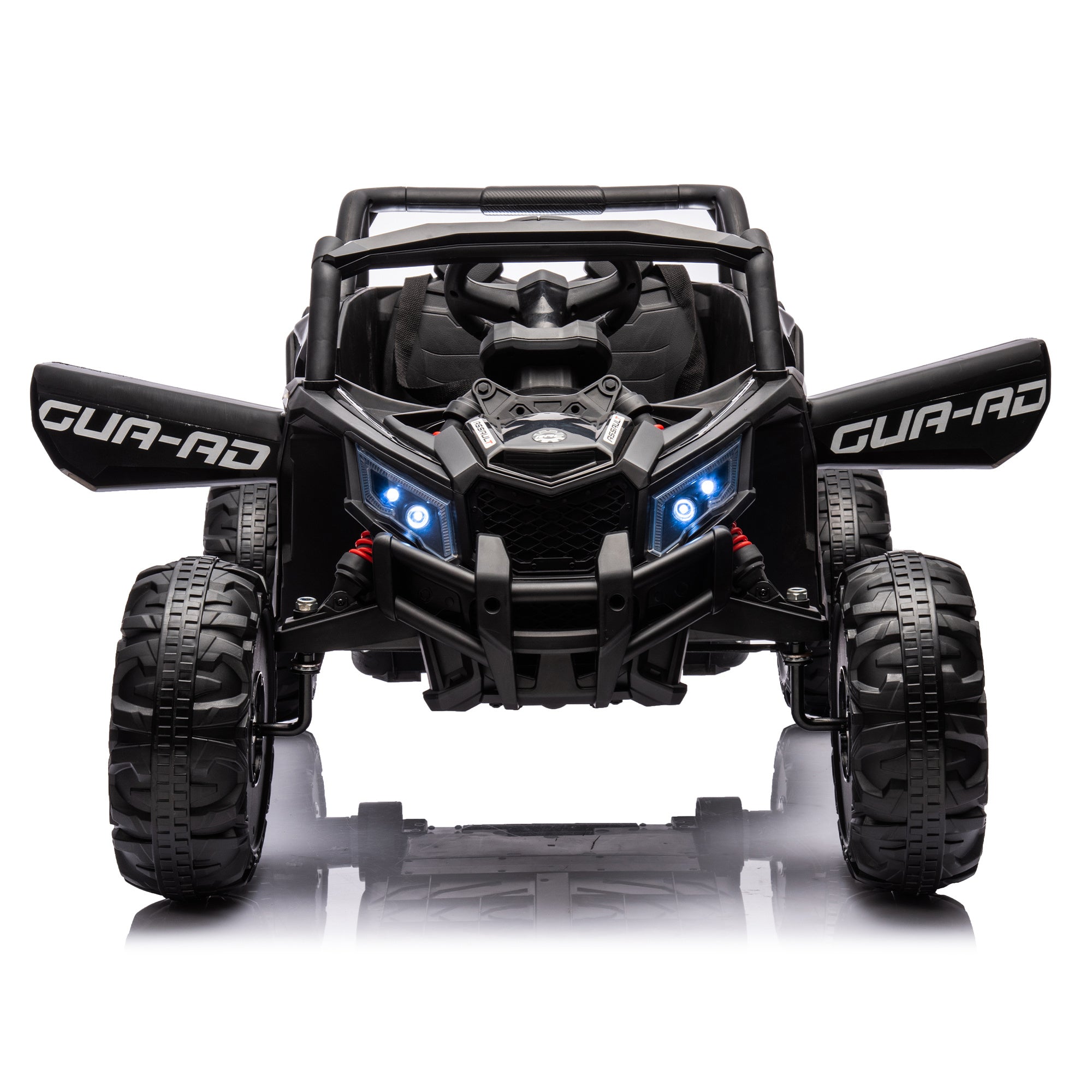 12V Ride On Car with Remote Control,UTV ride on for kid,3-Point Safety Harness, Music Player (USB Port/Volume Knob/Battery Indicator), LED Lights, Hig