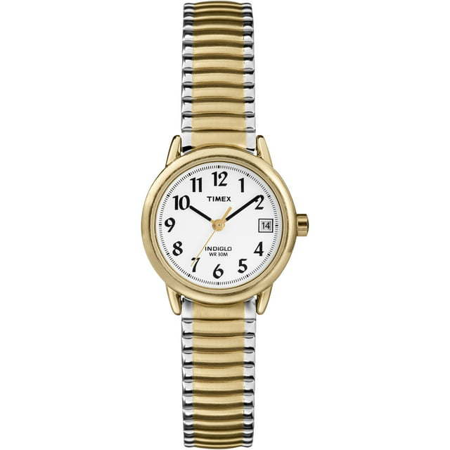 Timex Women's Easy Reader 25mm Watch – Two-Tone Case White Dial with Expansion Band