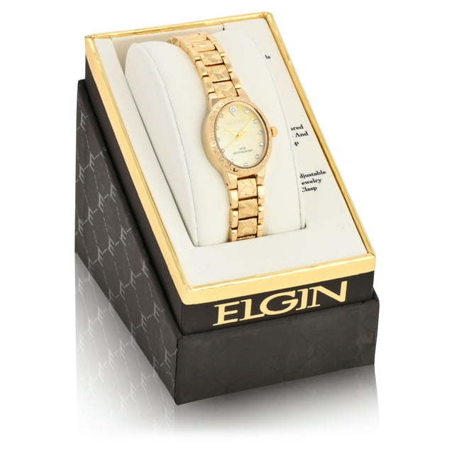 Elgin Adult Female Analog Watch in Gold with Oval Mother of Pearl Dial (EG17001)
