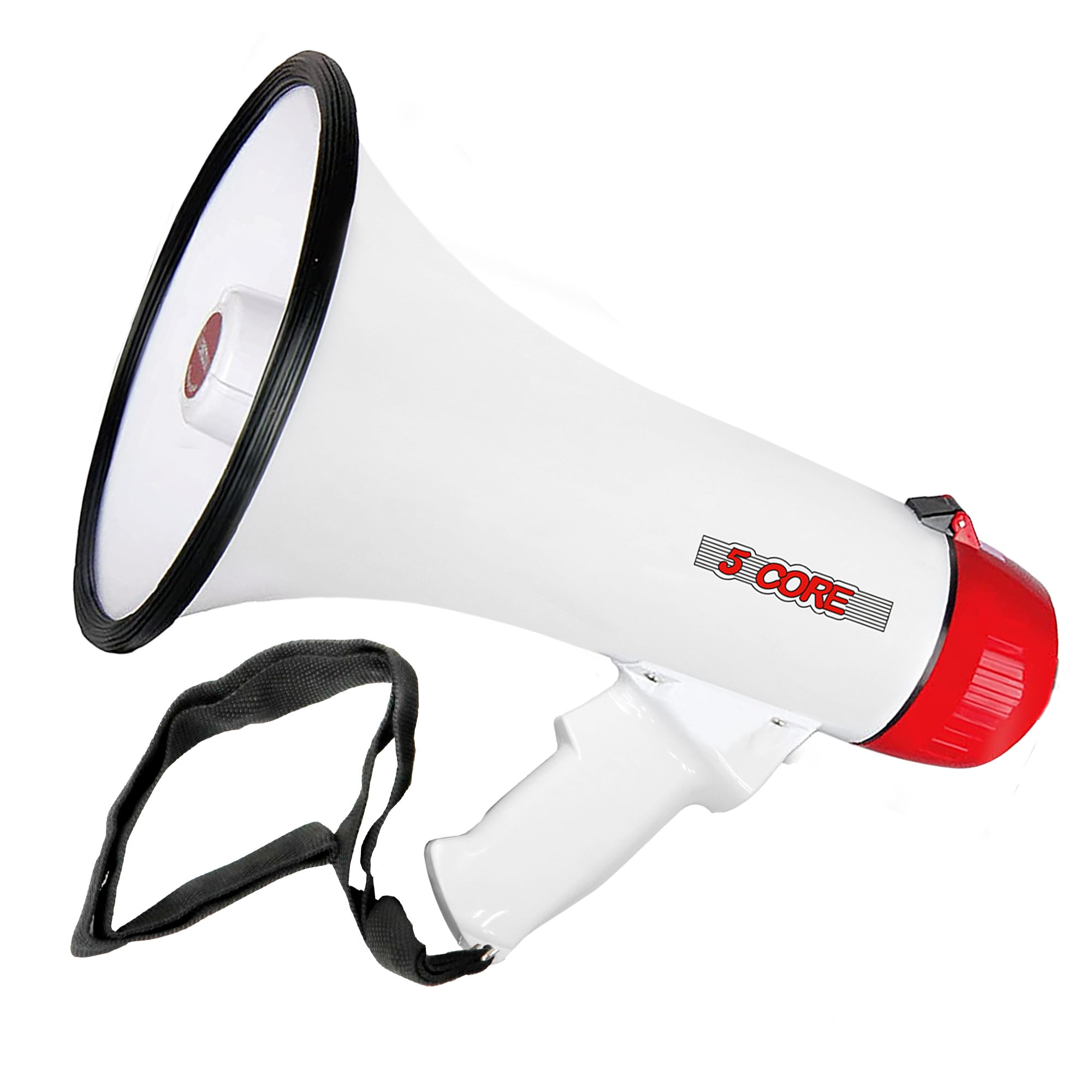 5 CORE 40W Megaphone Bullhorn Cheer Bull Horn Speaker Rechargeable Megafono 1000 Yard Range Siren Recording USB SD Card AUX Detachable Microphone for