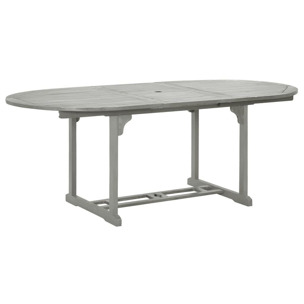 Patio Table Gray 78.7"x39.4"x29.5" Solid Acacia Wood