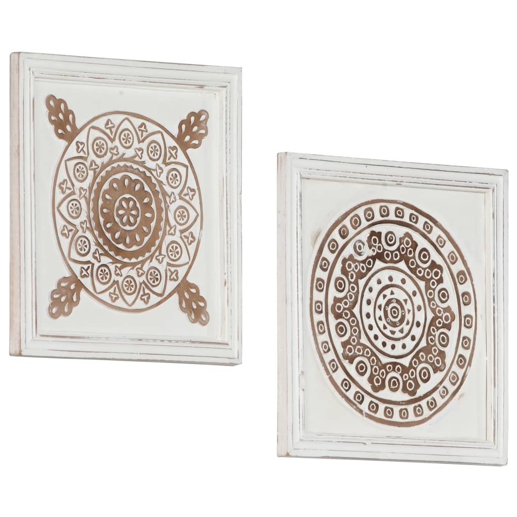 Hand-Carved Wall Panels 2 pcs MDF 15.7"x15.7"x0.6"