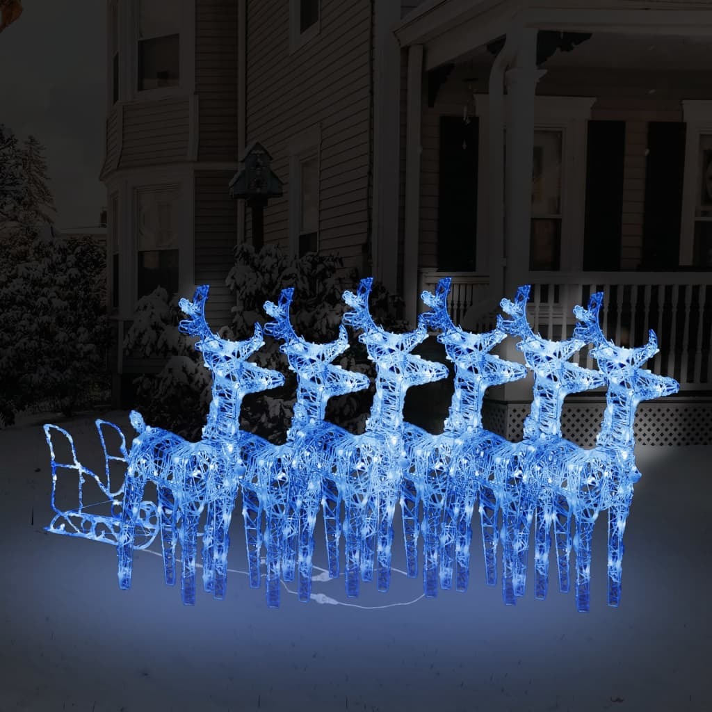 Reindeers & Sleigh Christmas Decoration 320 LEDs Acrylic