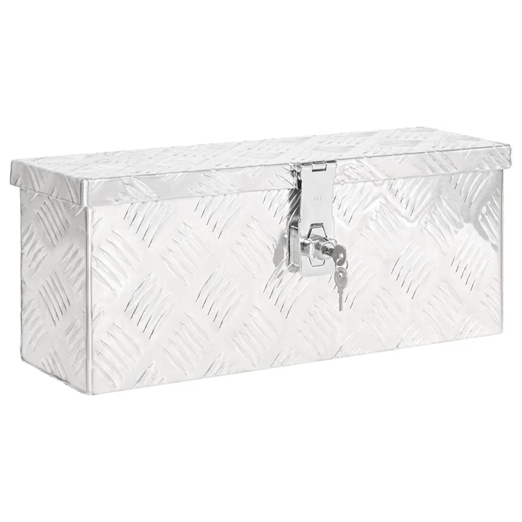 Storage Box Silver 19.7"x5.9"x8.1" Aluminum