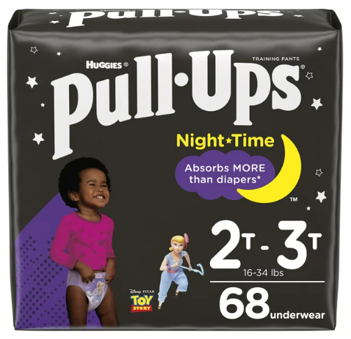 Pull-Ups Girls' Night-Time Training Pants Size 2T-3T; 68 Count