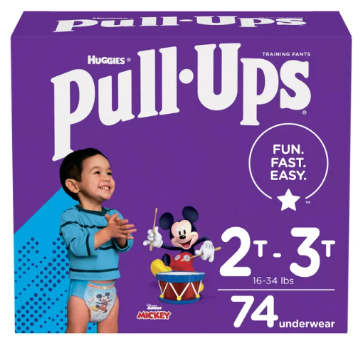 Pull-Ups Boys' Potty Training Pants Size 4; 2T-3T; 74 Ct