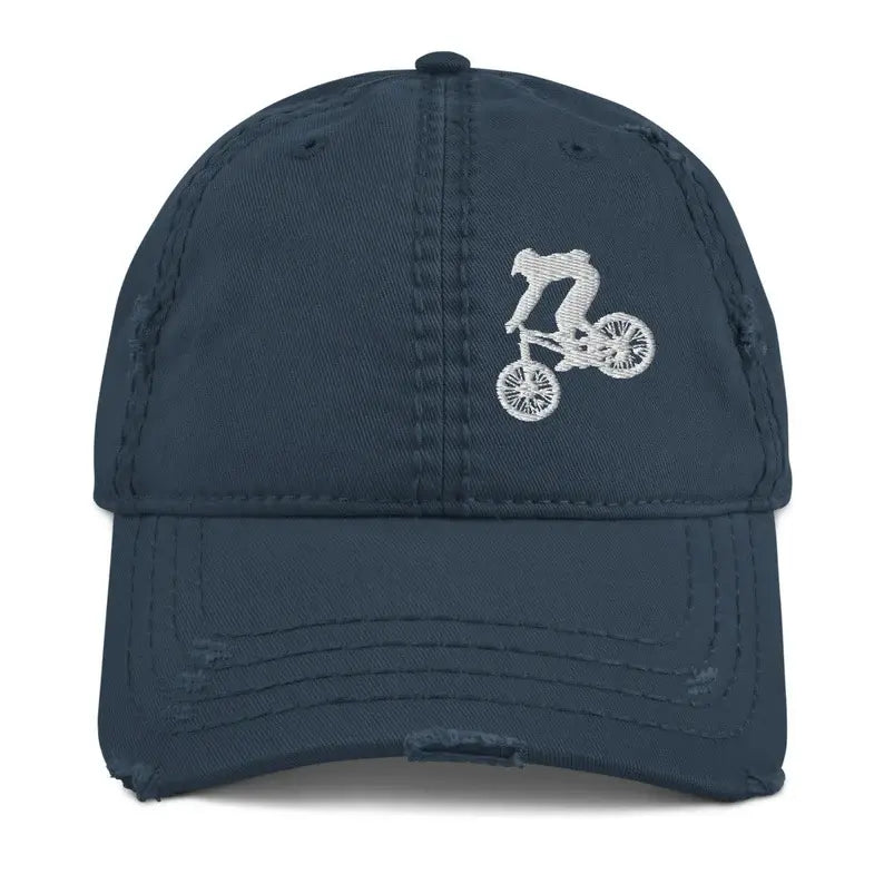 Mountain Biking Hat; Mountain Biking Cap; Mountain Biker Hat | Distressed Hat