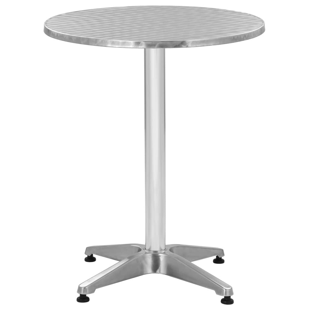 Patio Table Silver 23.6"x27.6" Aluminum