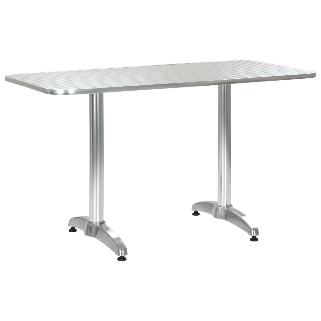 Patio Table Silver 47.2"x23.6"x27.6" Aluminum