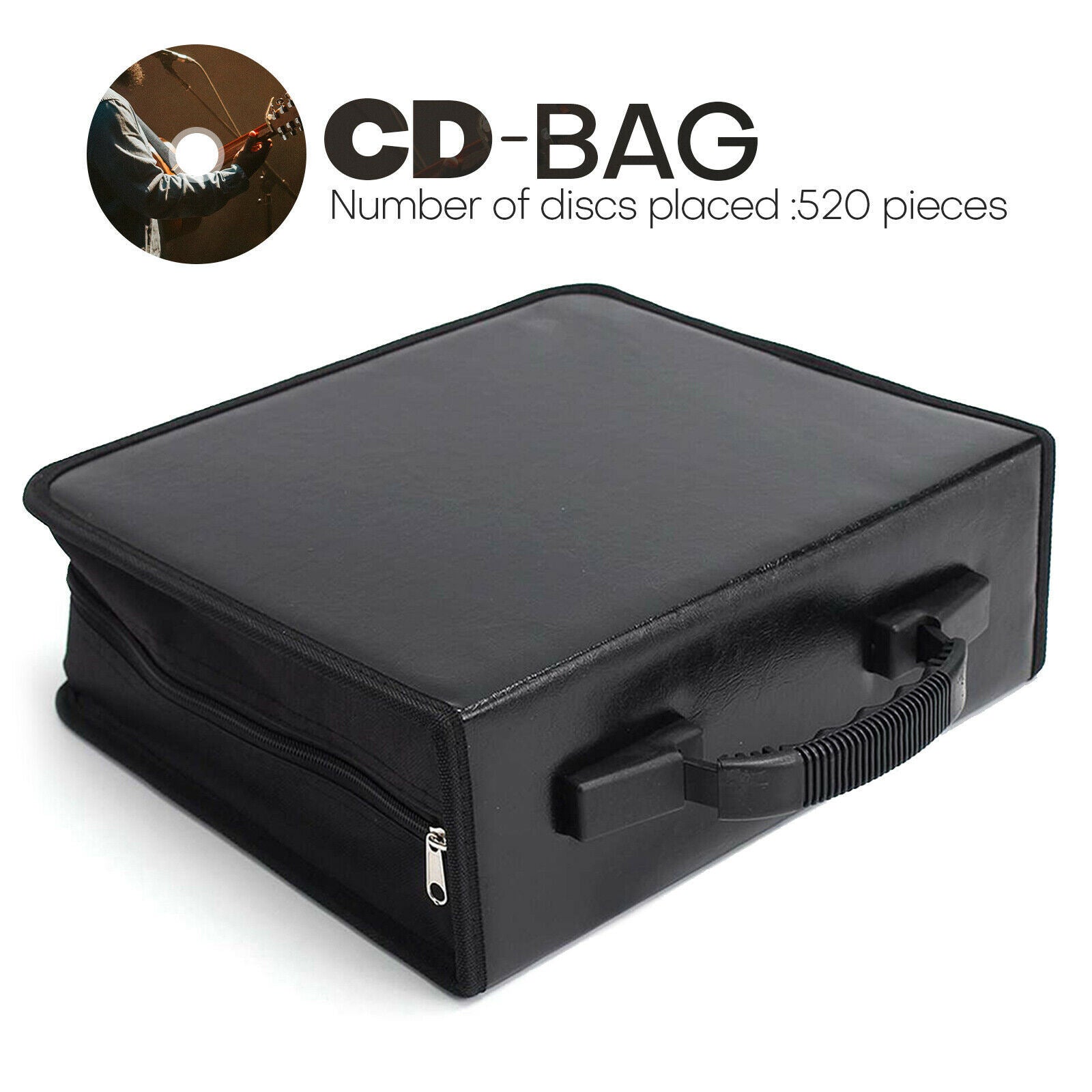 520pcs CD/DVD PU Leather Storage Bag Disc Wallet Case Binder Book Sleeves Protector Black