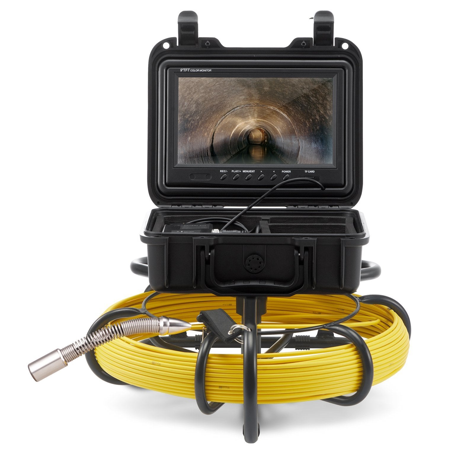 VEVOR Sewer Camera, 164 ft/50 m, 9" Screen Pipeline Inspection Camera with DVR Function, Waterproof IP68 Camera w/12 Adjustable LEDs, w/a 16G SD Card,