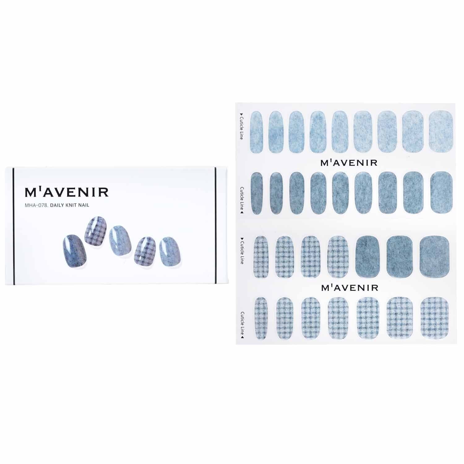 MAVENIR - Nail Sticker (Blue) - # Daily Knit Nail MHA-078 / 022356 32pcs