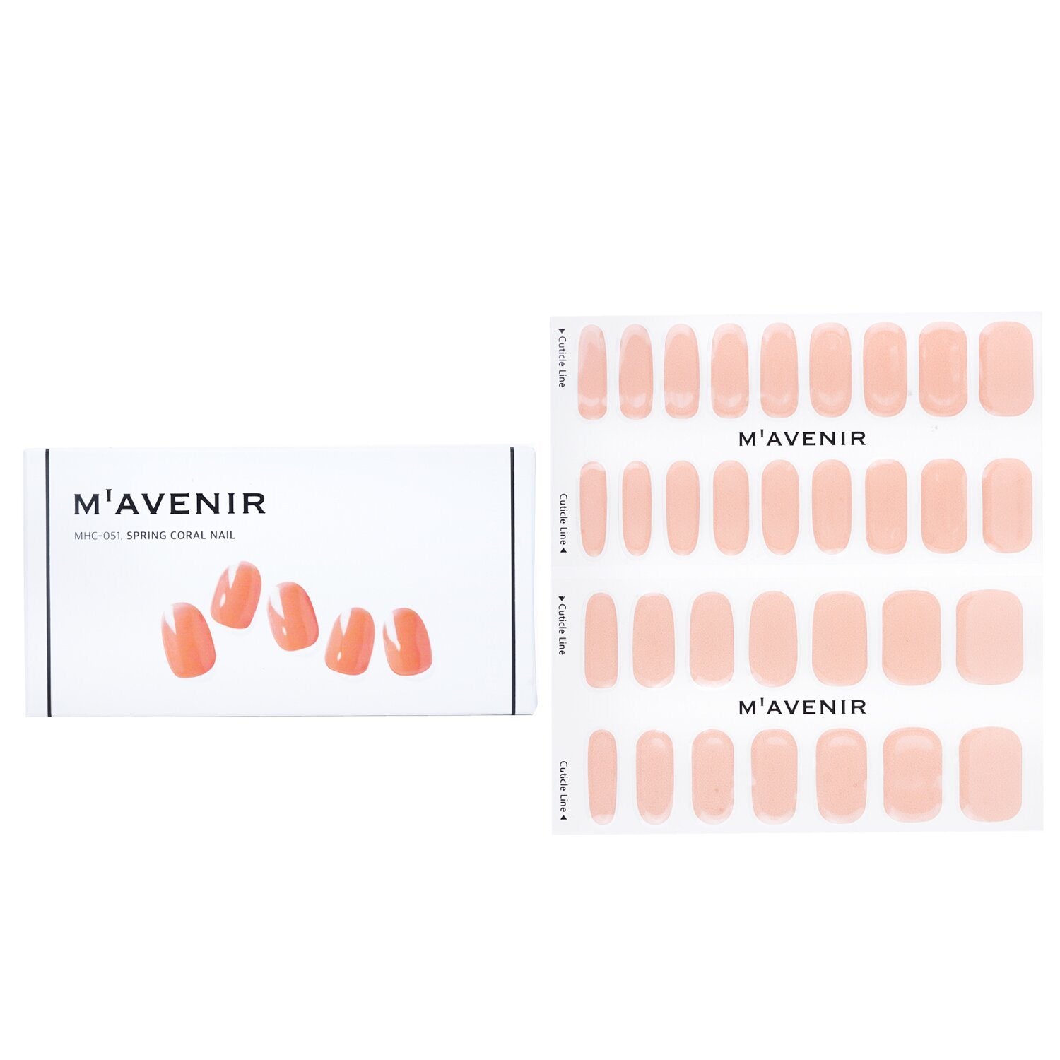 MAVENIR - Nail Sticker (Orange) - # Spring Coral Nail MHC-051 / 022110 32pcs