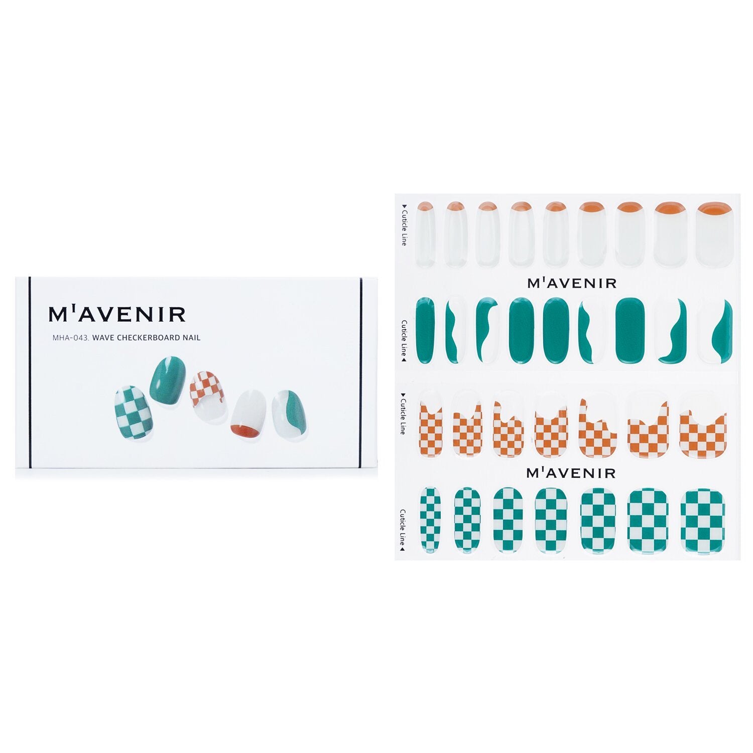 MAVENIR - Nail Sticker (Patterned) - # Wave Checkerboard Nail MHA-043 / 021304 32pcs