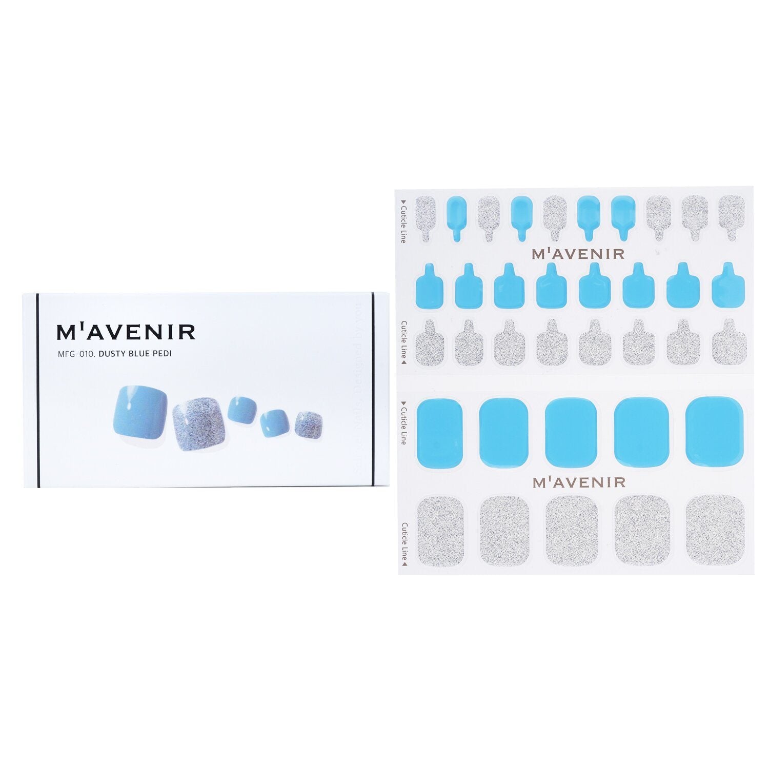 MAVENIR - Nail Sticker (Assorted Colour) - # Dusty Blue Pedi MFG-010 / 022035 36pcs
