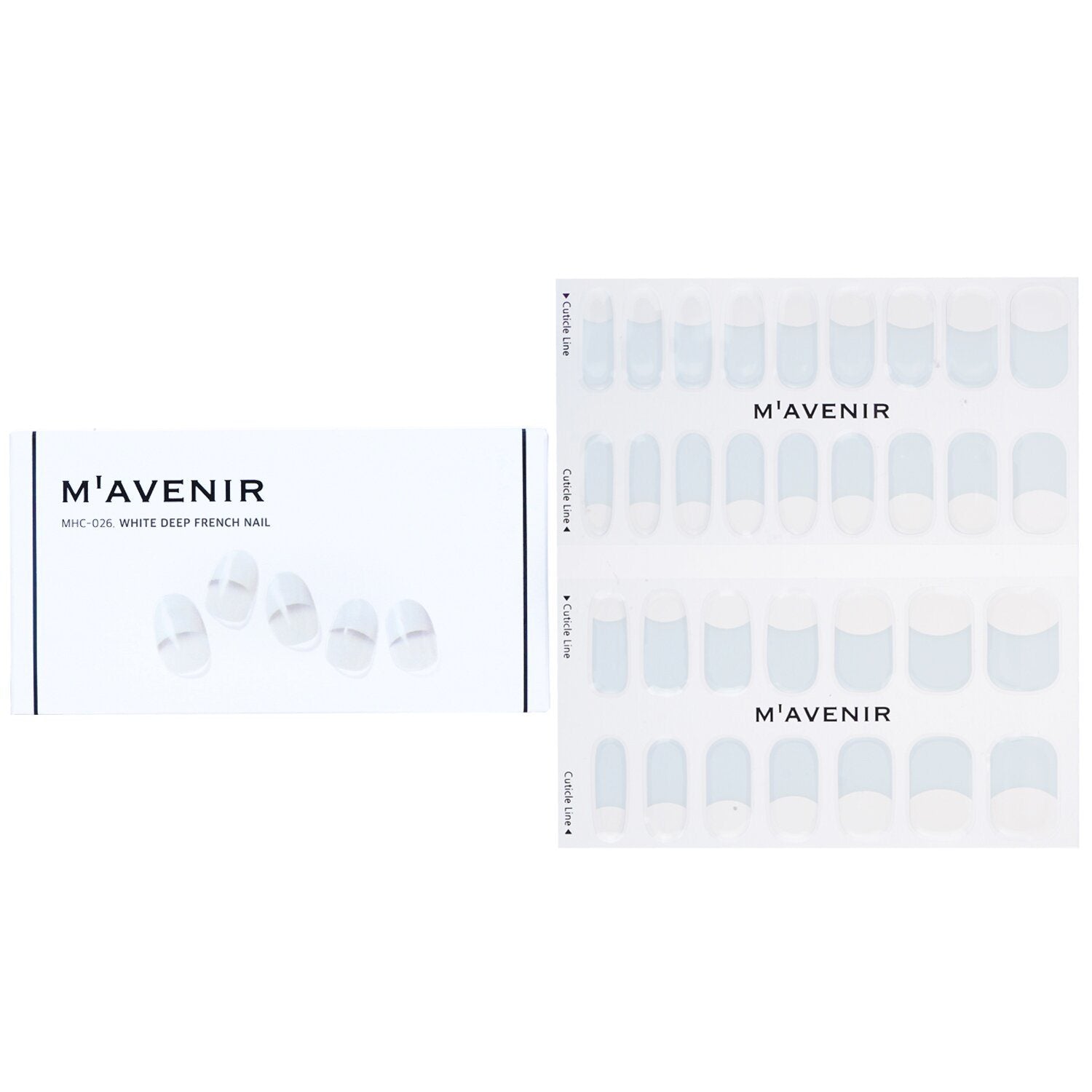 MAVENIR - Nail Sticker (White) - # White Deep French Nail MHC-026 / 020413 32pcs