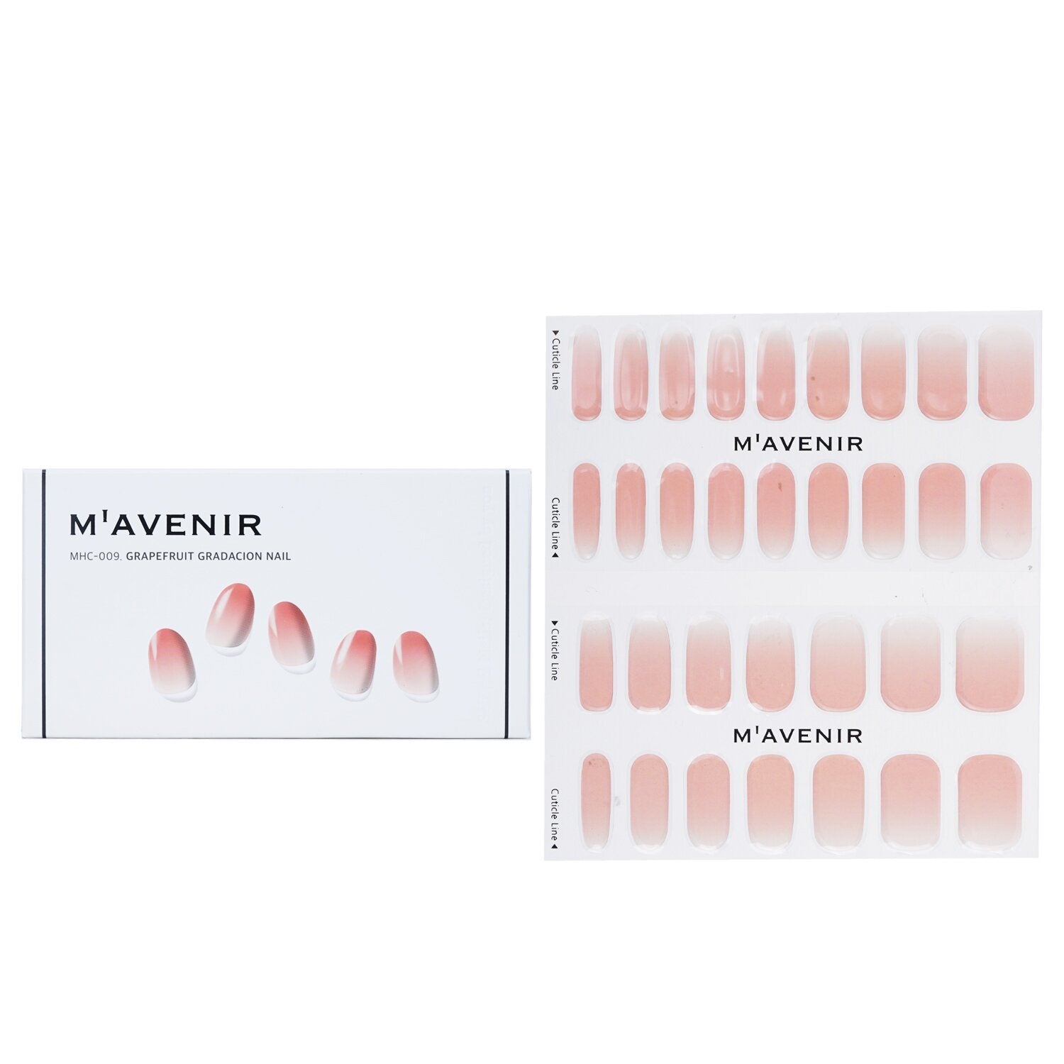 MAVENIR - Nail Sticker (Pink) - # Grapefruit Gradacion Nail MHC-009 / 020178 32pcs