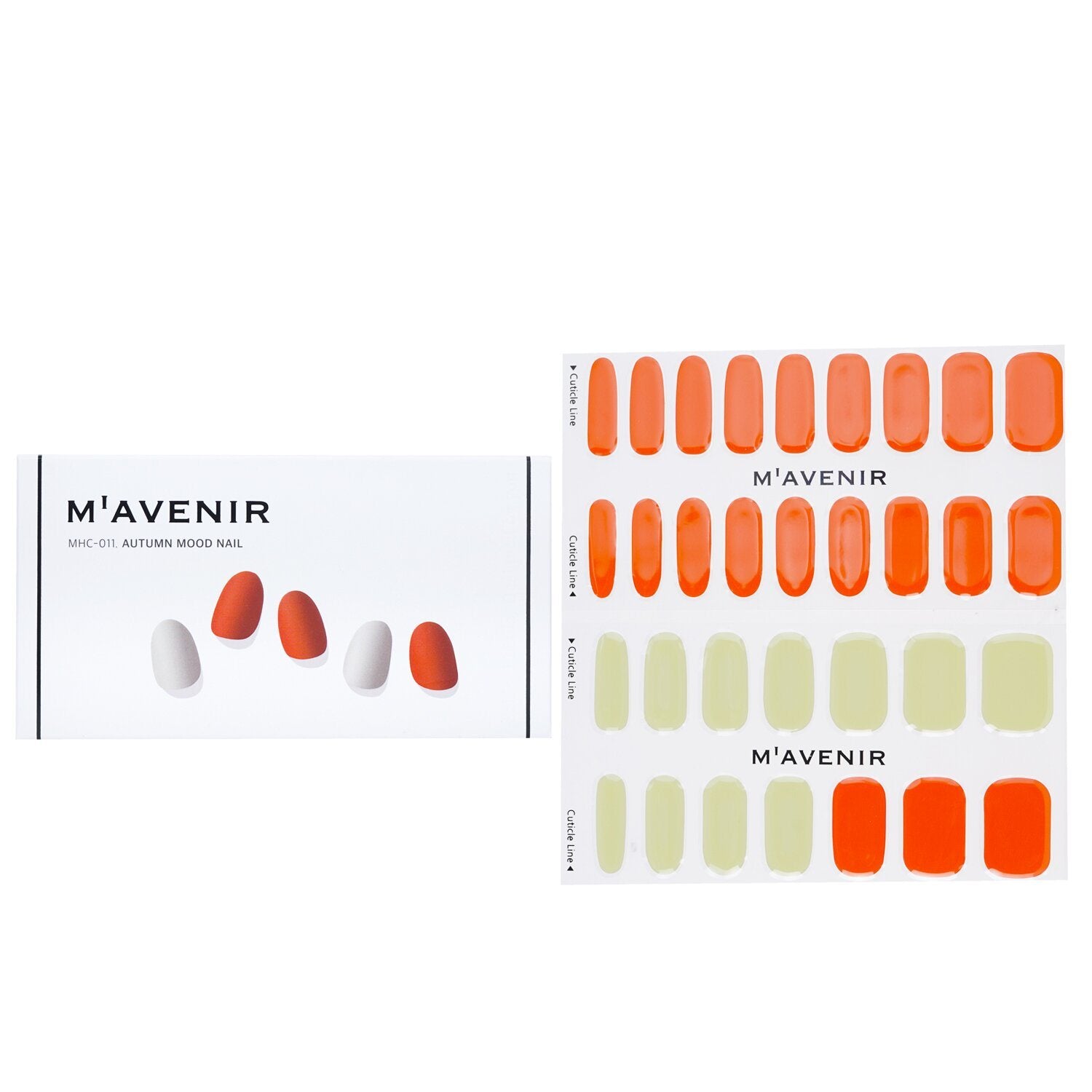 MAVENIR - Nail Sticker (Orange) - # Autumn Mood Nail MHC-011 / 020482 32pcs