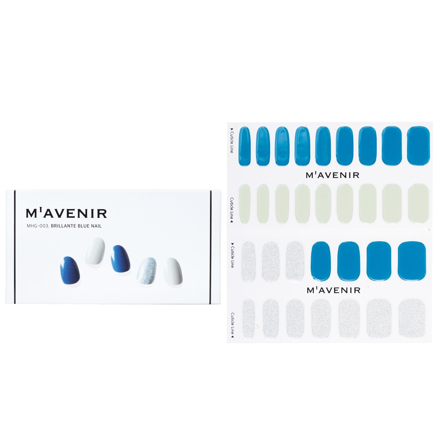 MAVENIR - Nail Sticker (Blue) - # Brillante Blue Nail MHG-003/ 020376 32pcs