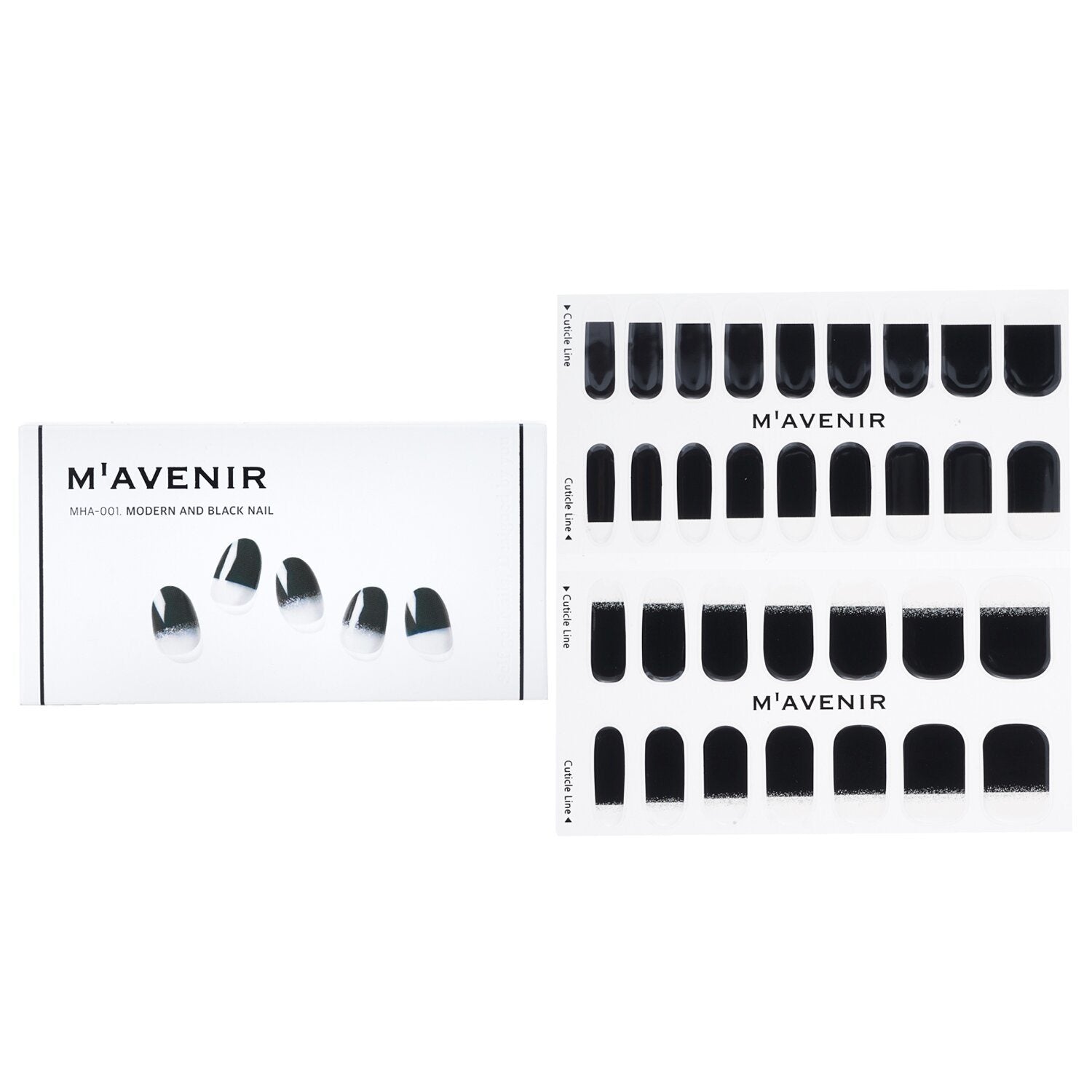MAVENIR - Nail Sticker (Black) - # Modern And Black Nail MHA-001 / 020680 32pcs