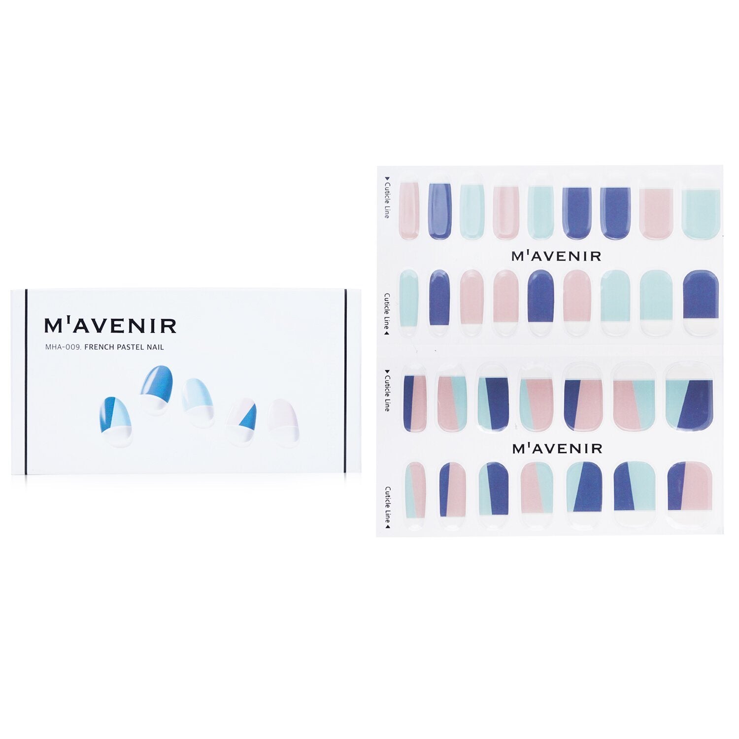 MAVENIR - Nail Sticker (Assorted Colour) - # French Pastel Nail MHA-009 / 020253 32pcs