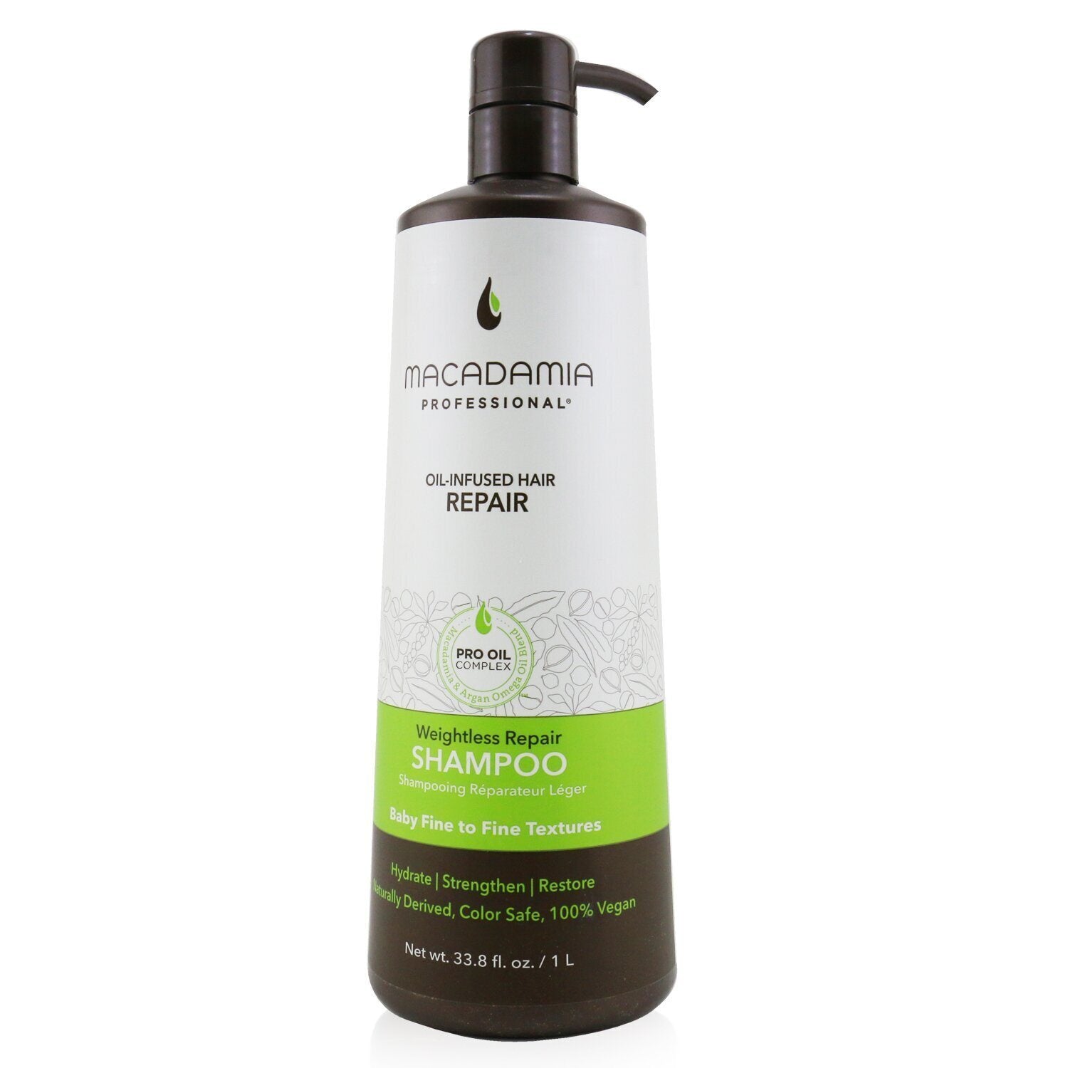 MACADAMIA NATURAL OIL - Professional Weightless Repair Shampoo (Baby Fine to Fine Textures) 100102 1000ml/33.8oz