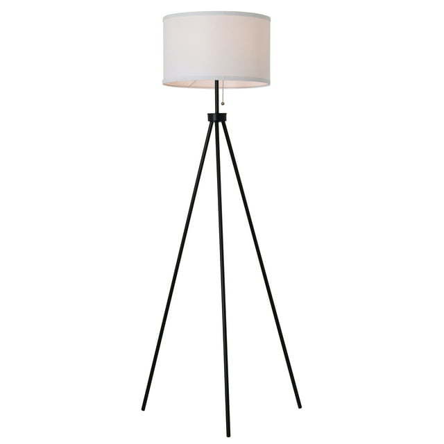 58" Black Metal Tripod Floor Lamp